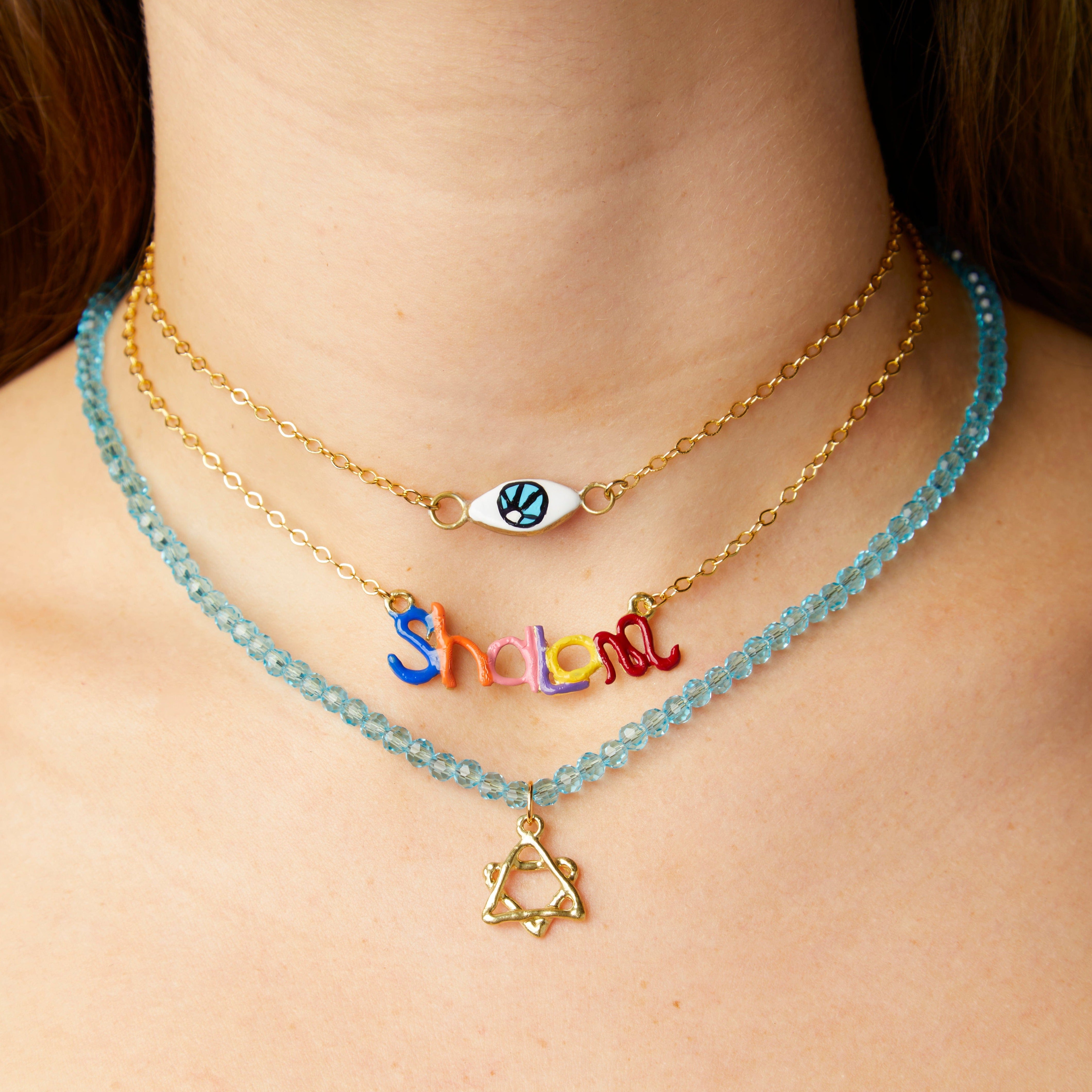 Rainbow Shalom Necklace by Susan Alexandra - Bronze、mySite、topwebapps