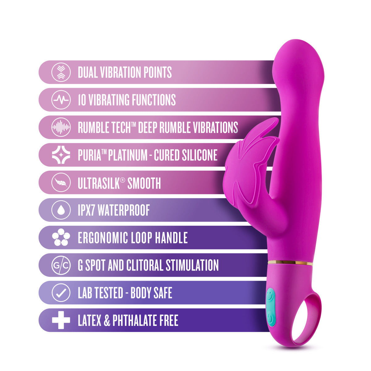 Aria By Blush® | Naughty AF: Clitoris Stimulator Plum Silicone Vibrator with Powerful RumboTech™ Technology、mySite、bottomscart