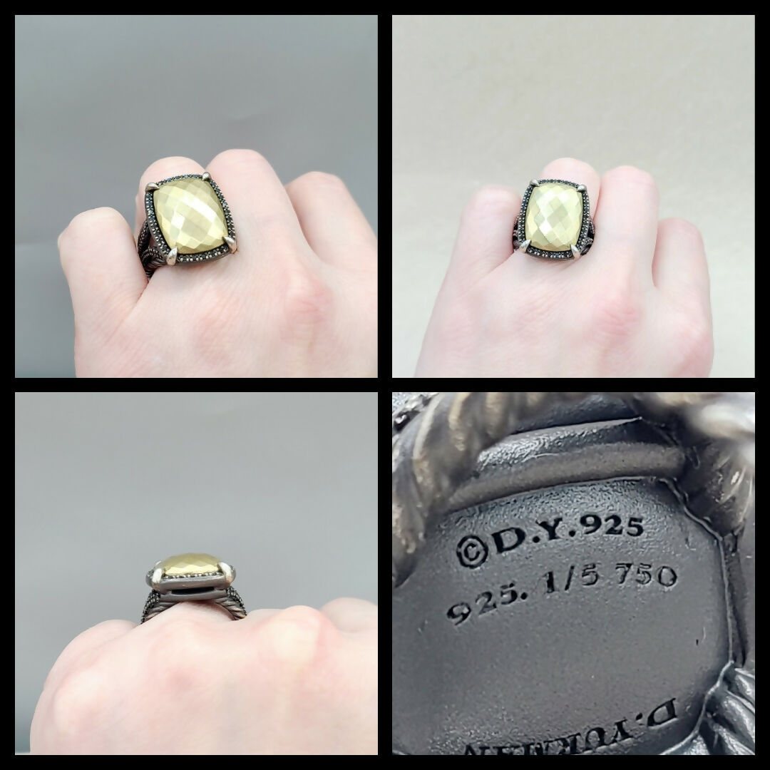 David Yurman Chatelaine Oblong Ring Black Diamonds & Gold、mySite、hinf8tx79
