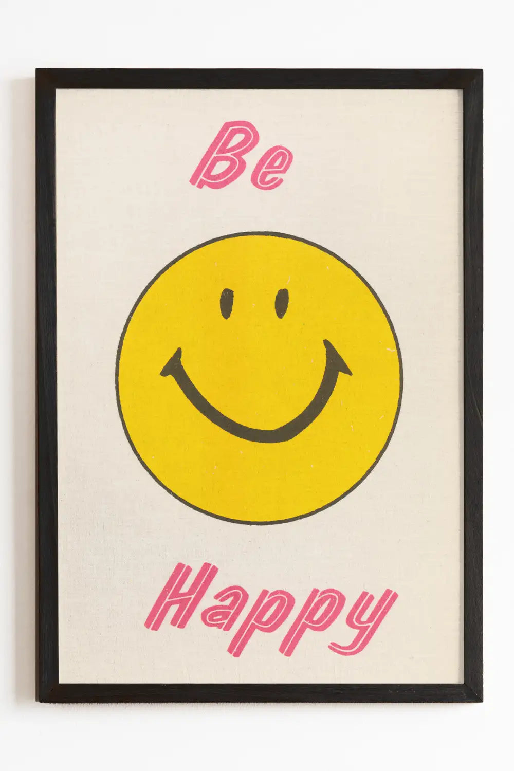 Be Happy Yellow Smiley Face Vintage Art Print、mySite、gigharbornorthrealestate
