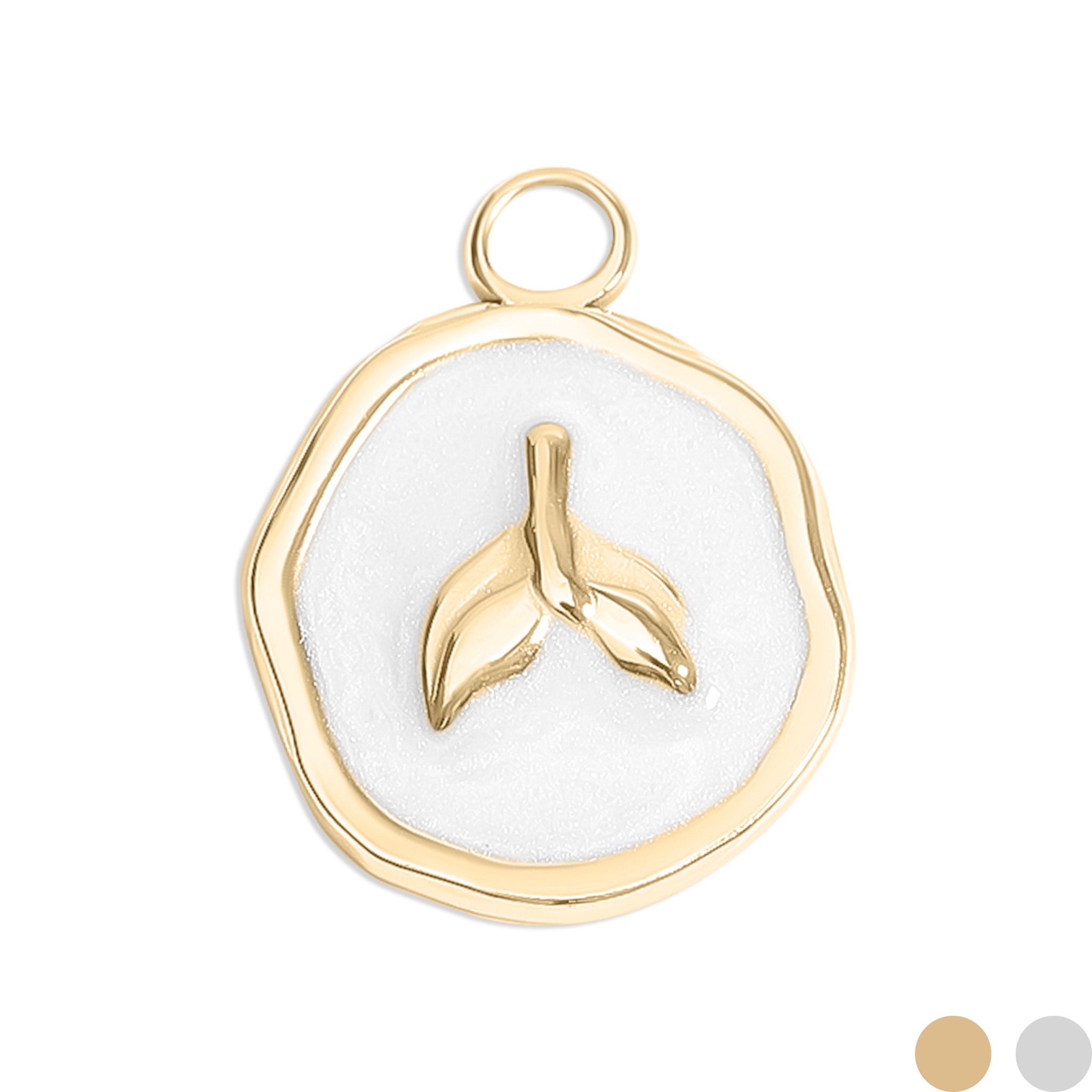 18K Gold PVD Whale Tail Epoxy Charm / PDL0227、mySite、dreamappss