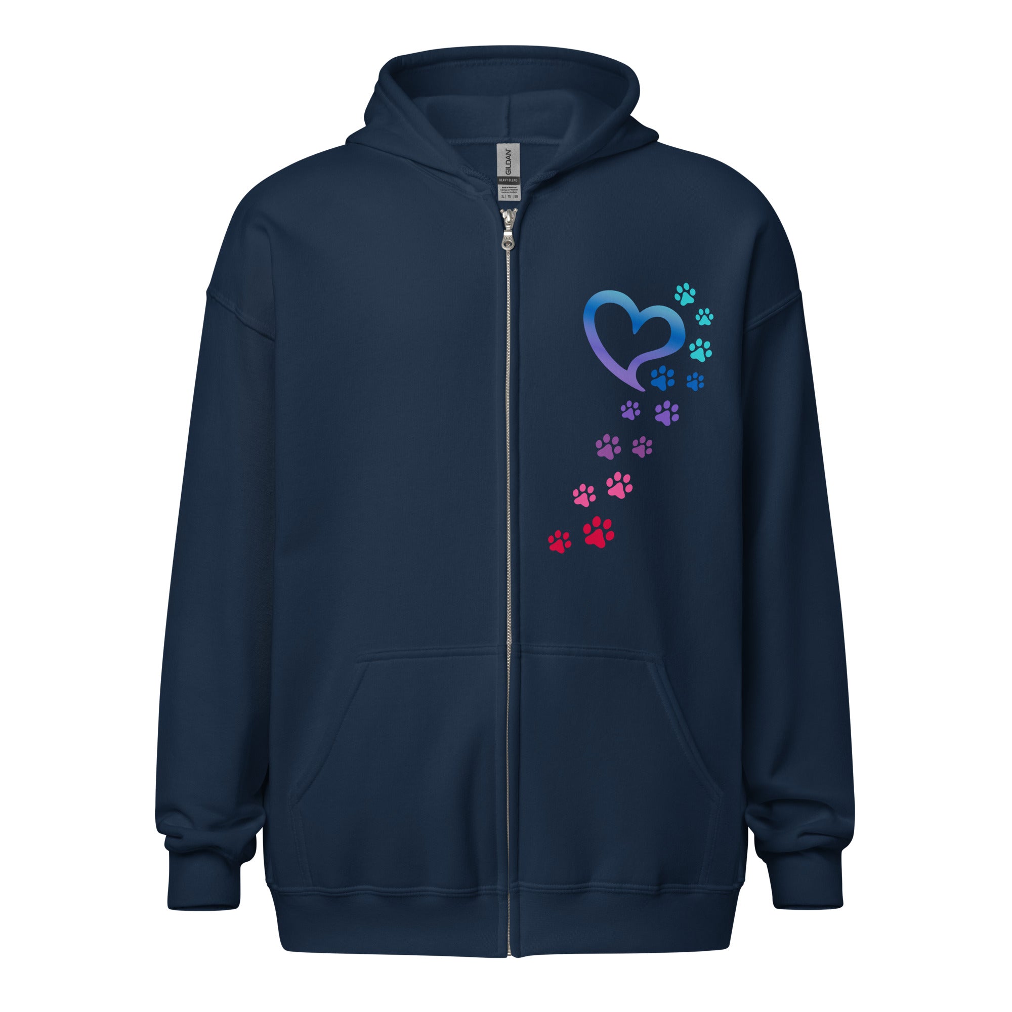 Rainbow Paws To My Heart Heavy Blend Zip Hoodie、mySite、camillekostekn