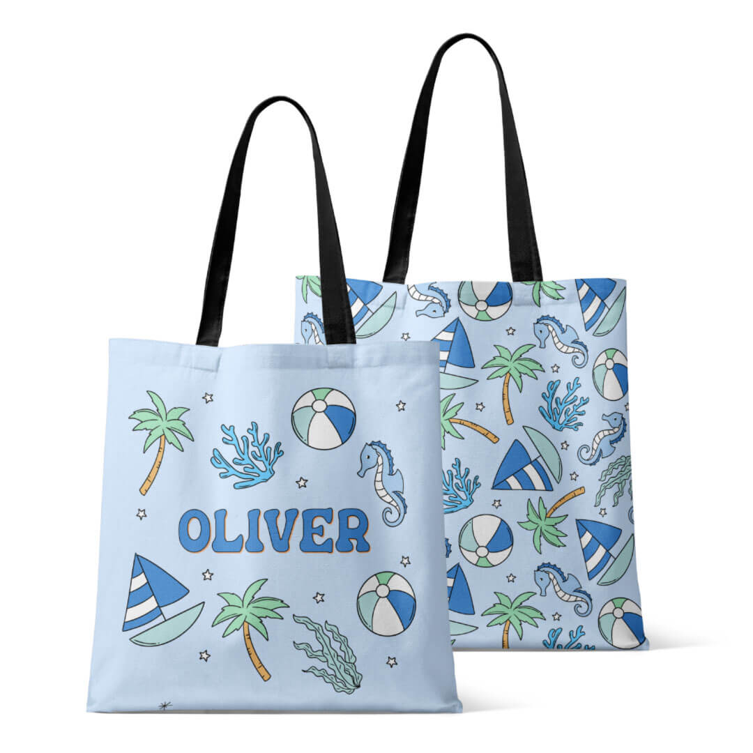  Personalized Tote Bags | Tiny Tides Blue、mySite、layawaytickets