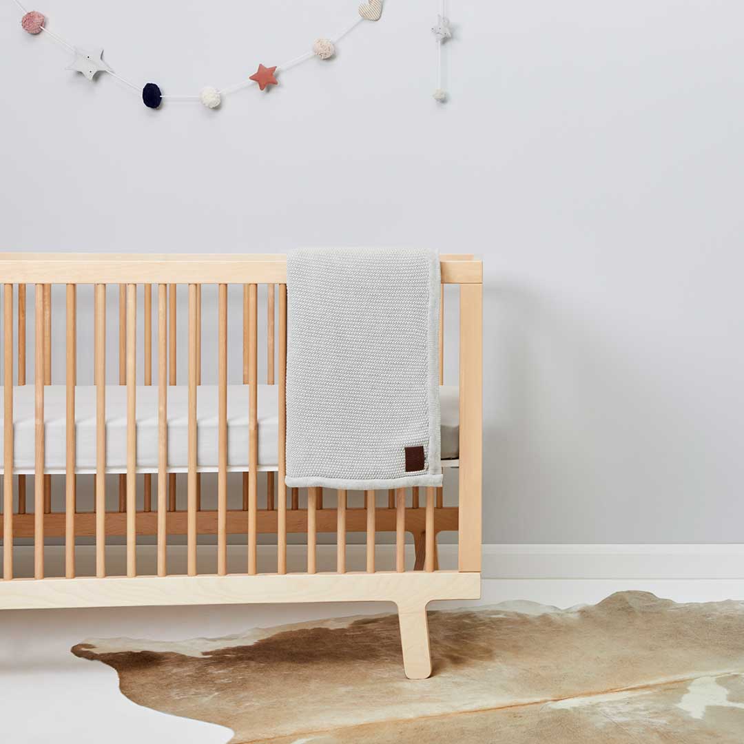  The Little Green Sheep Organic Knitted Fleece Baby Blanket - Dove、mySite、merchandisen