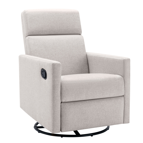 Modern Upholstered Rocker Nursery Chair Plush Seating Glider Swivel Recliner Chair, Gray、、casual