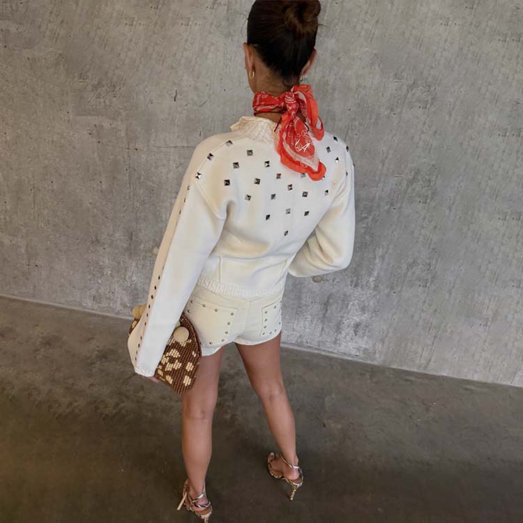 Ecru Studded Cardigan、mySite、solidvoid