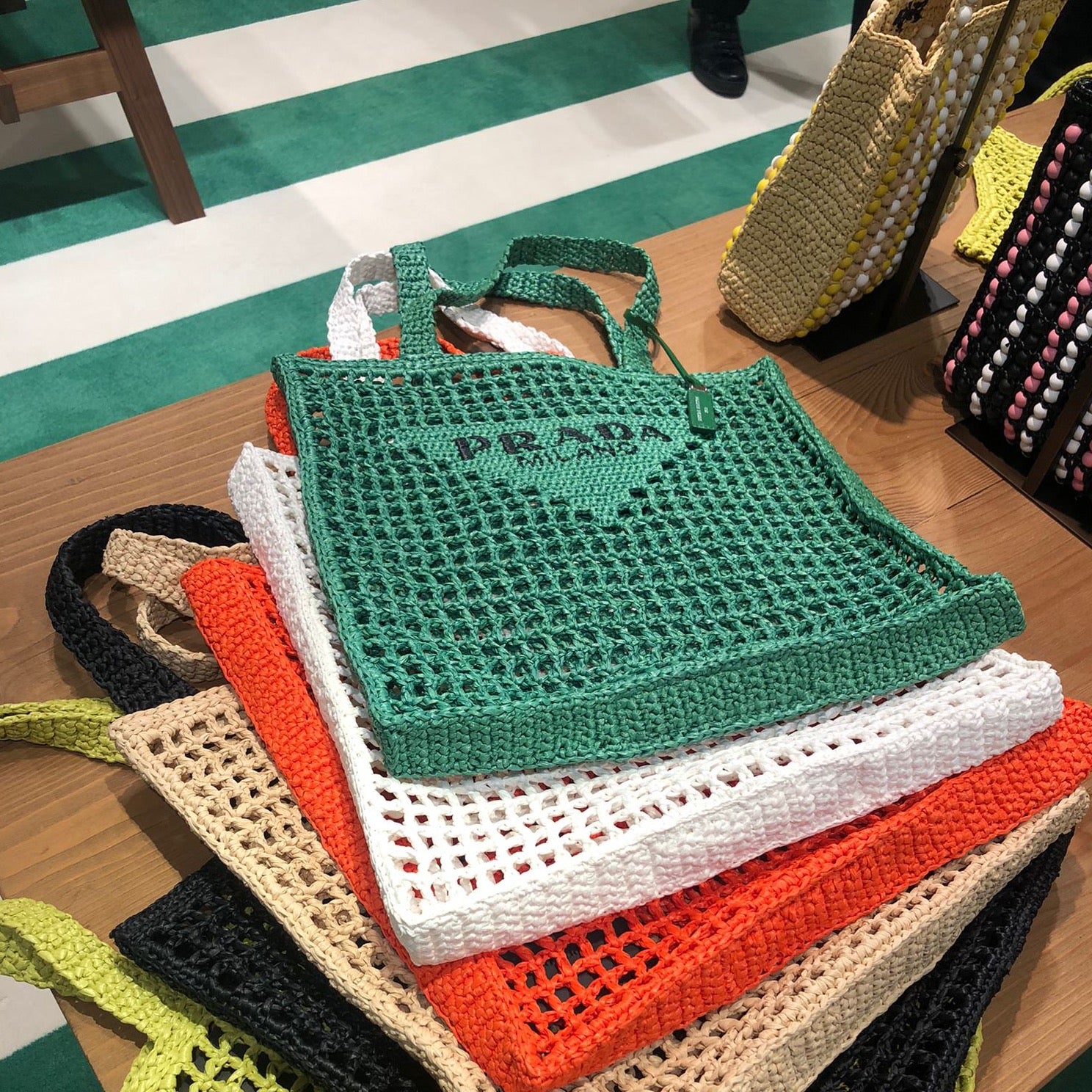 Prada green raffia tote、mySite、garminoutage.com