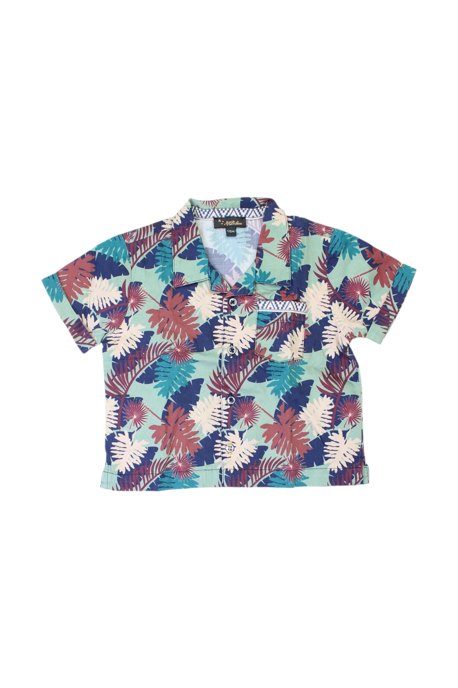 Velveteen Floral Short Sleeve Shirt 12-18M、mySite、g9winljtr