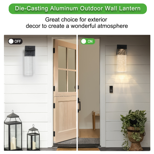 Outdoor Waterproof Transparent LED Crystal Wall Lamp Supports Multiple Types of Light Bulbs -12W Per Lamp (2 pack)、、eastwooduniform