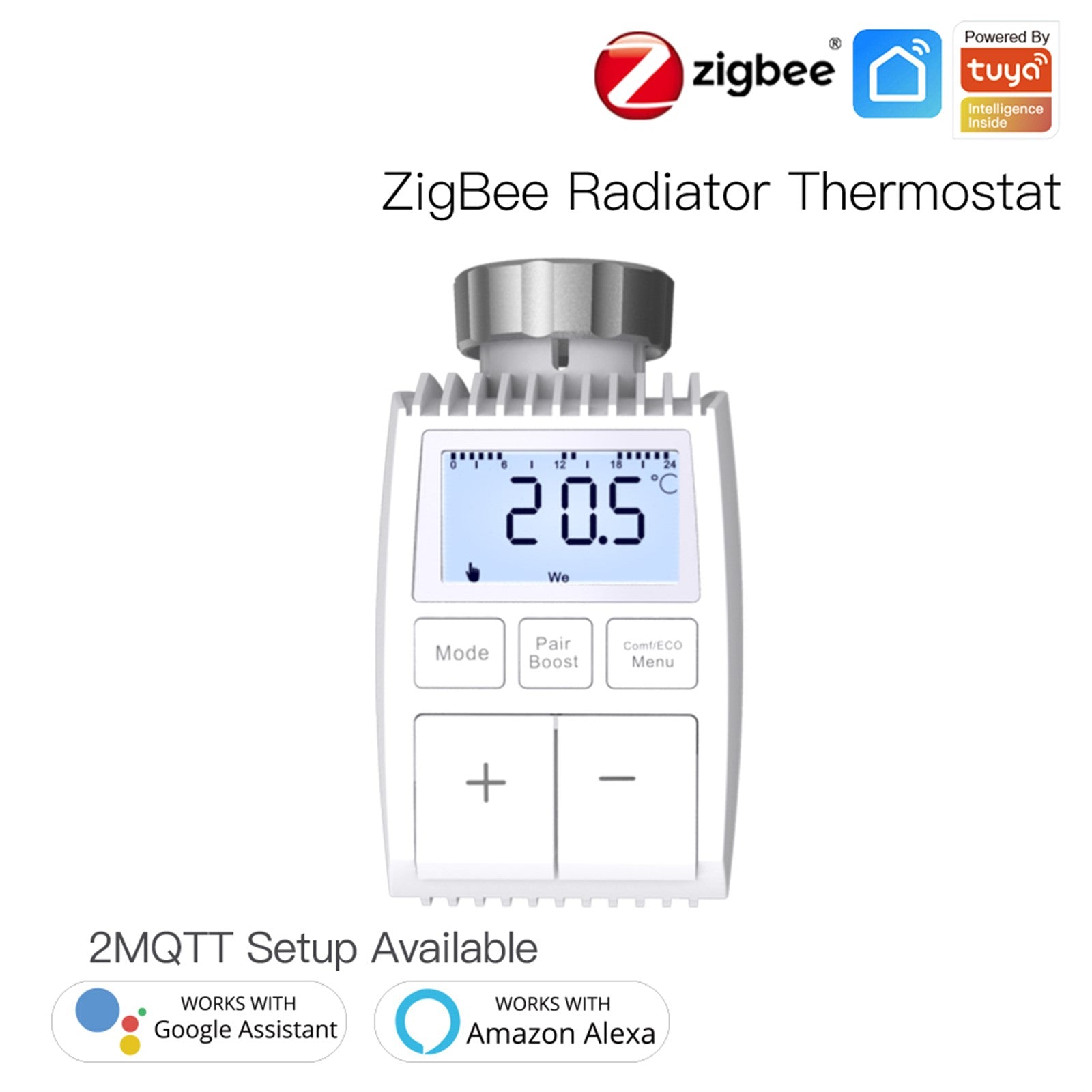 Smart Programmable Radiator Actuator Valve Tuya ZigBee3.0 Round Screen Thermostat Temperature Controller、mySite、fannypackpong