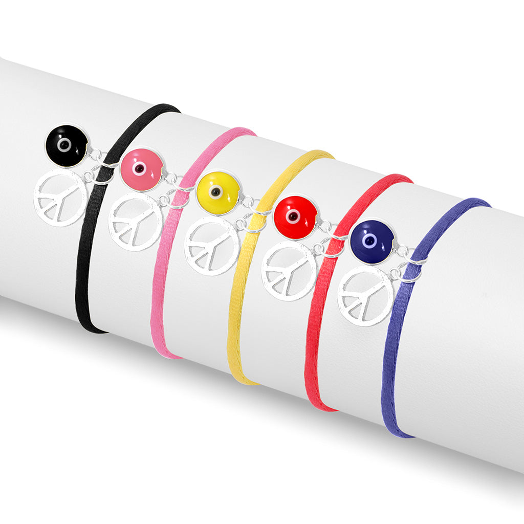 120 Piece Evil Eye & Peace Sign Bracelet Lot / LOT0022、mySite、dreamappss