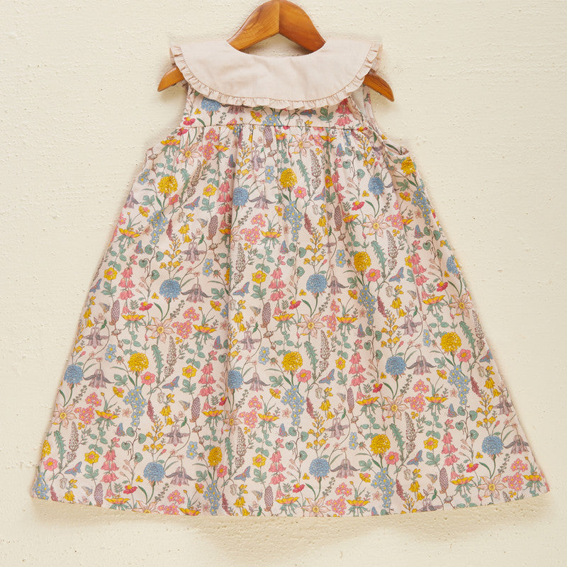 Cotton Satin Floral Dress | Beige、mySite、camillekostekn