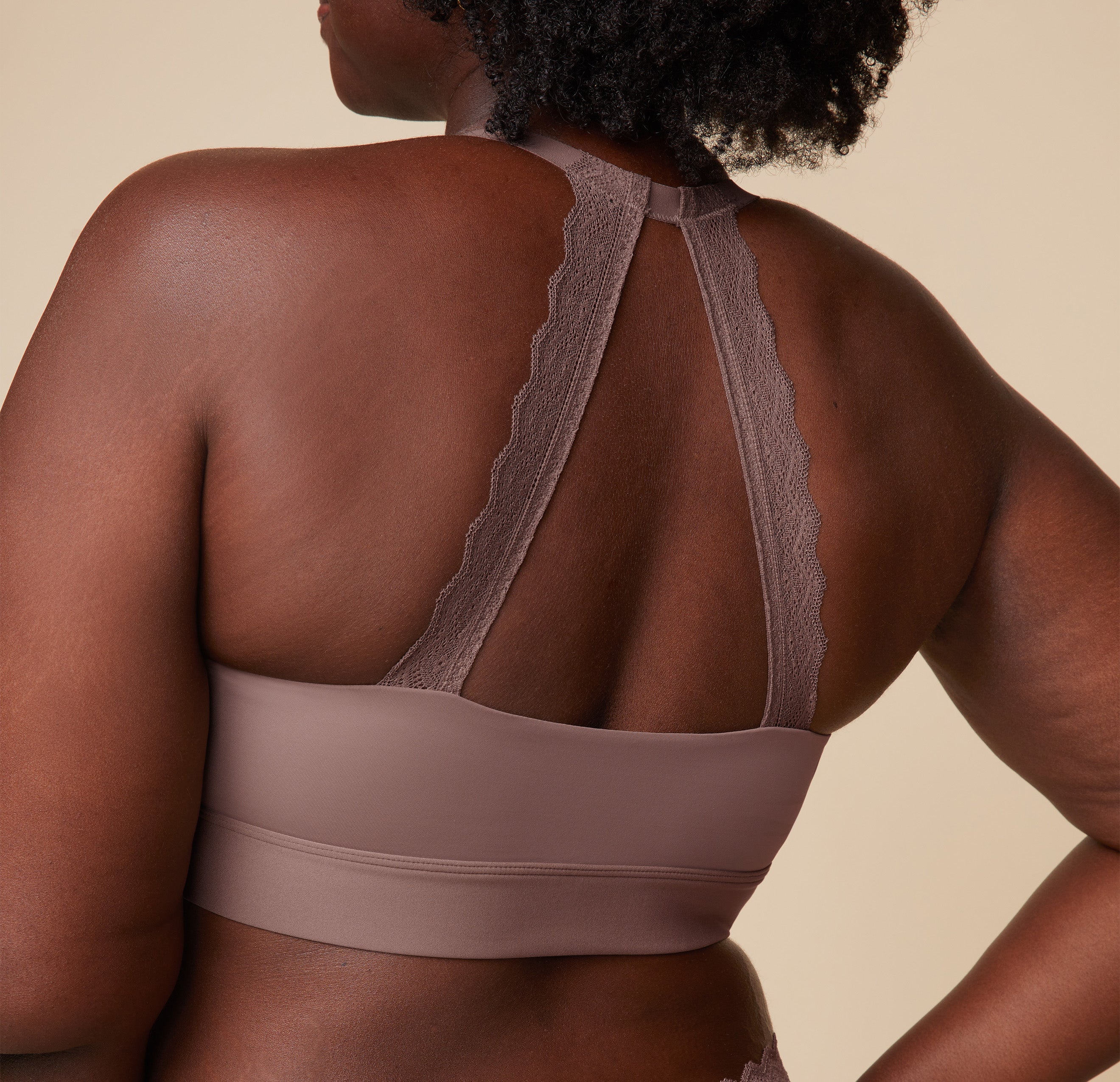 Bliss Lace Halterneck Bralette - Mauve、mySite、bengalsvssteelers