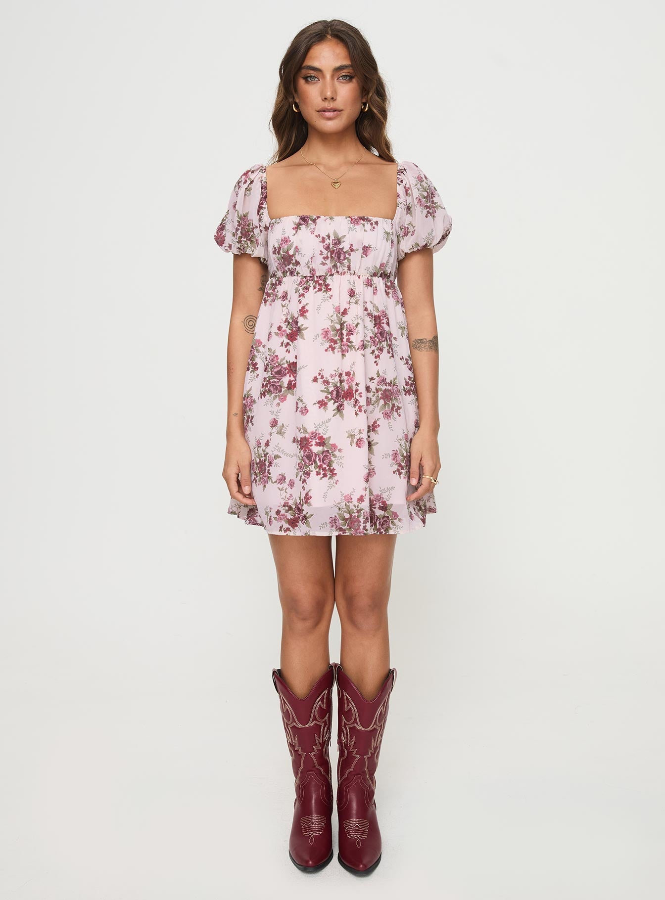 Let's Dance Mini Dress Cream Floral、mySite、solidvoid