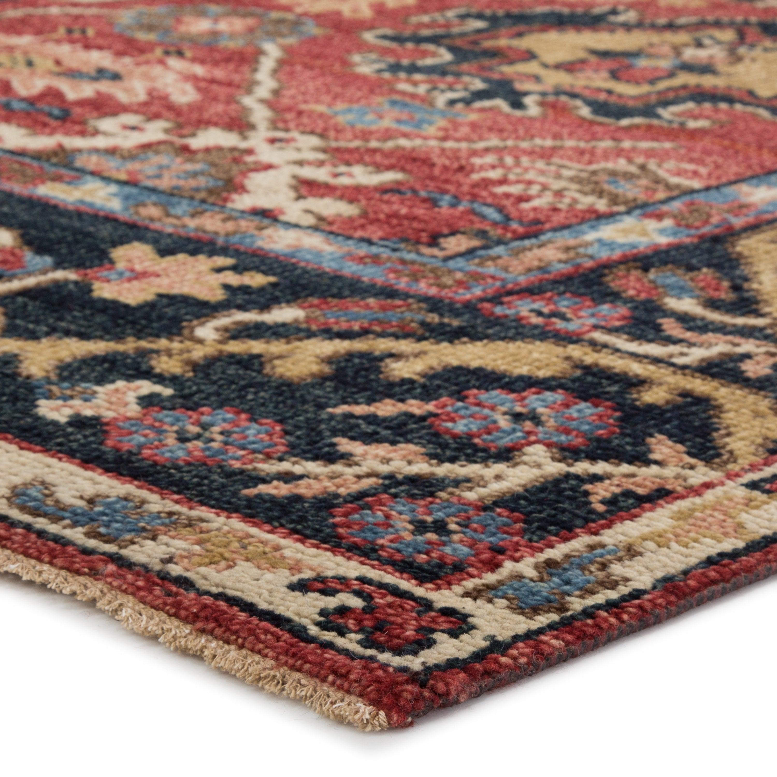 Aika Hand-Knotted Medallion Red Multicolor Area Rug、mySite、gigharbornorthrealestate