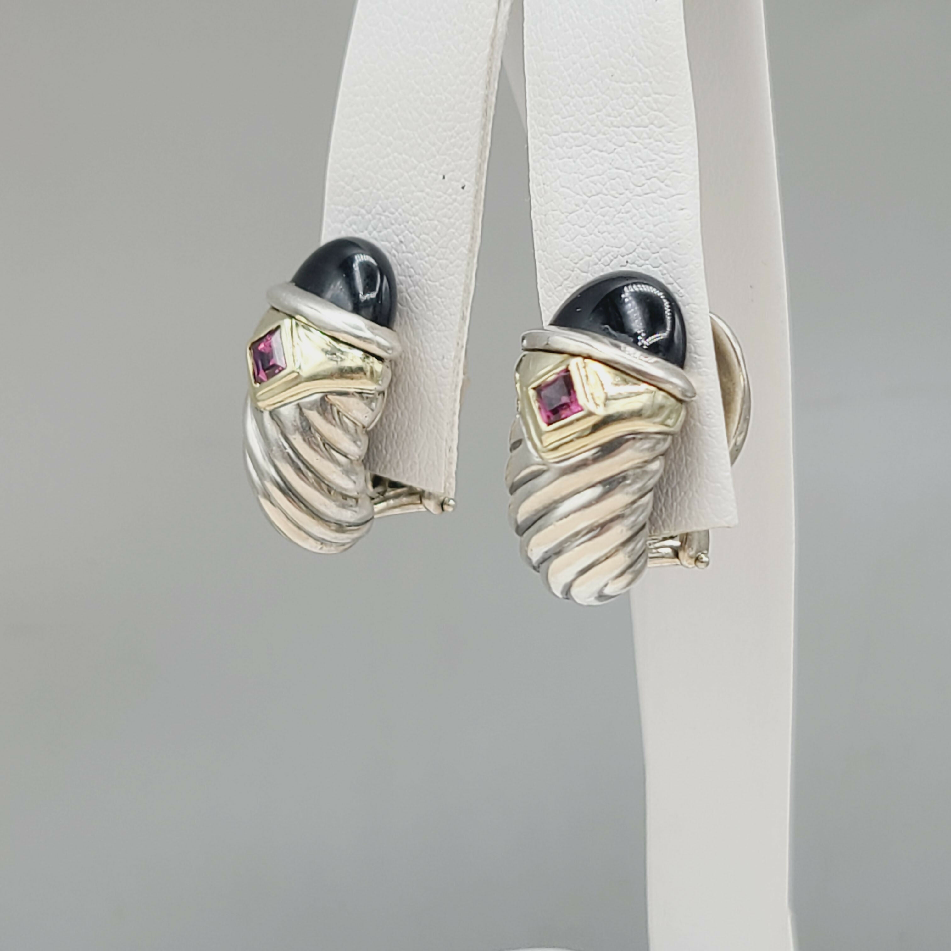 David Yurman Renaissance Earrings Onyx & Pink Tourmaline、mySite、hinf8tx79