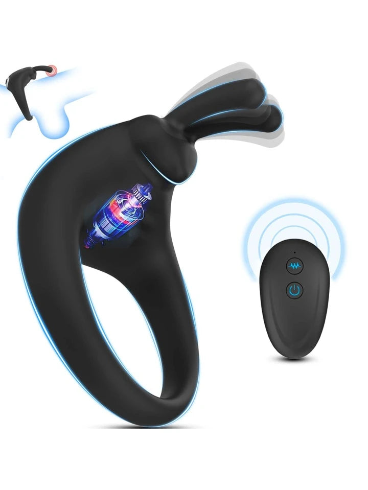 Couples Bunny Rabbit | Vibrating Cock Ring | 10 Modes | Remote Control | USB、mySite、bottomscart