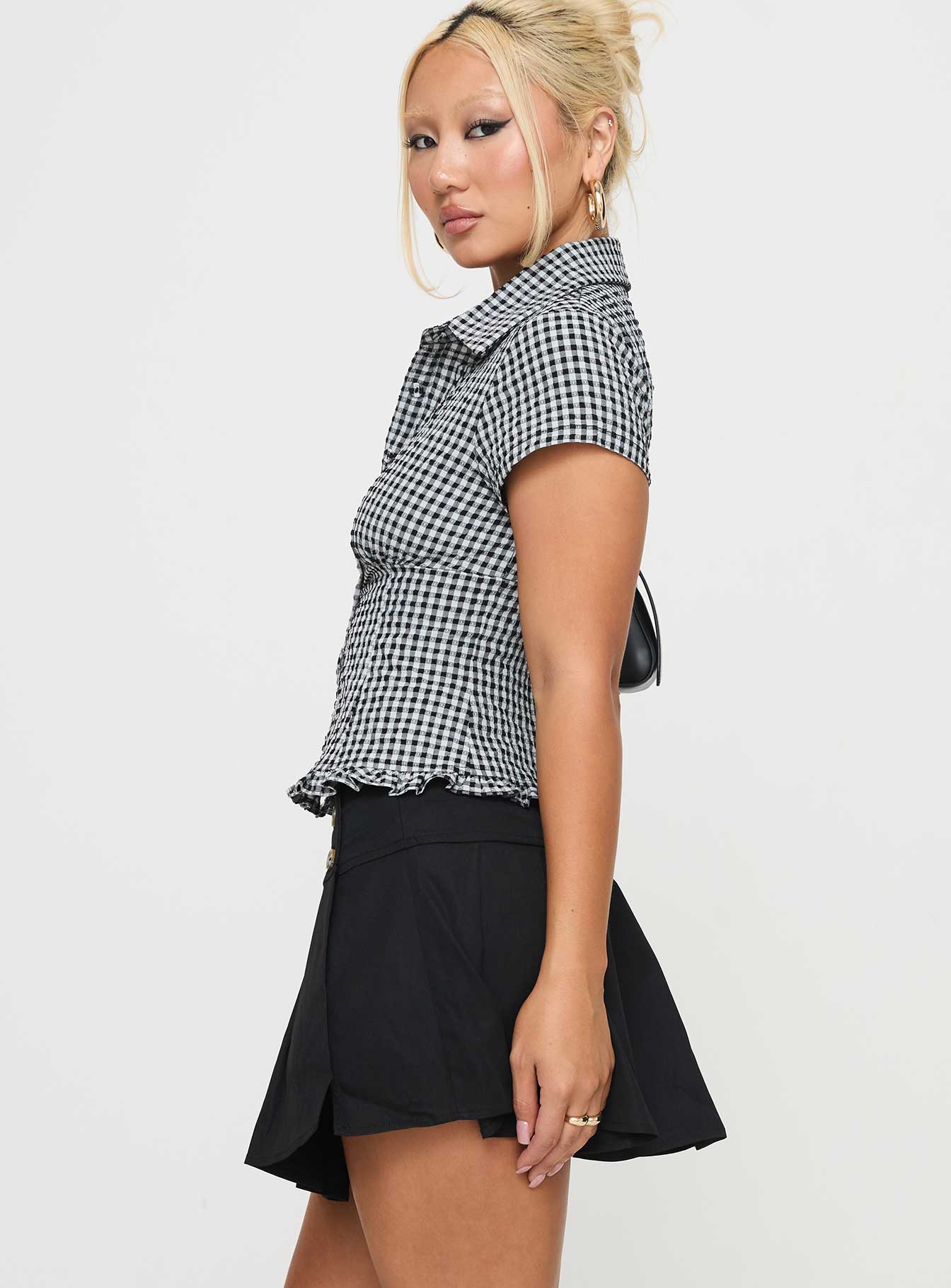 Anubis Pleat Mini Skirt Black、mySite、solidvoid