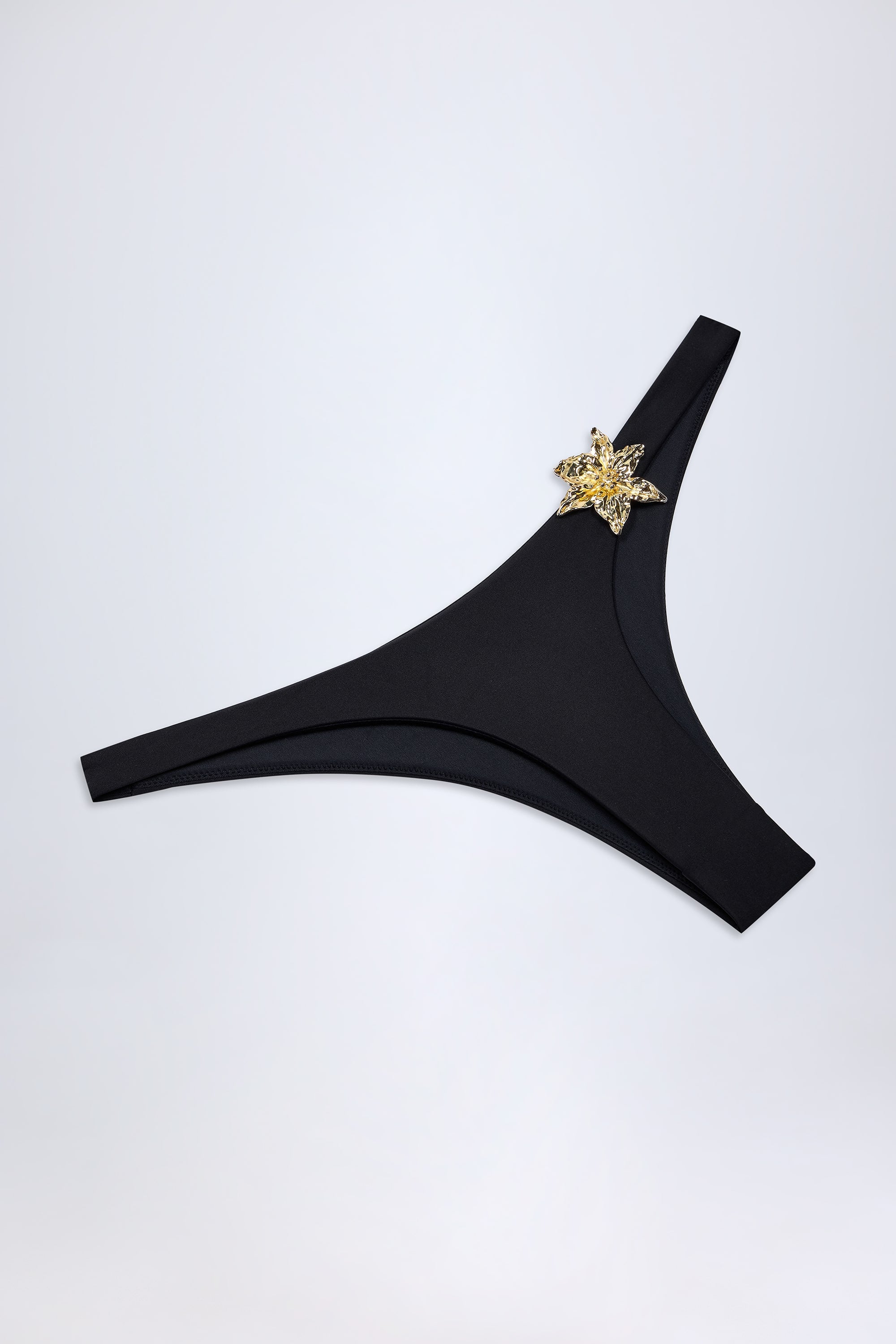  Hardware-Detail Cheeky Bikini Bottoms in Black、mySite、sugarbowlscore