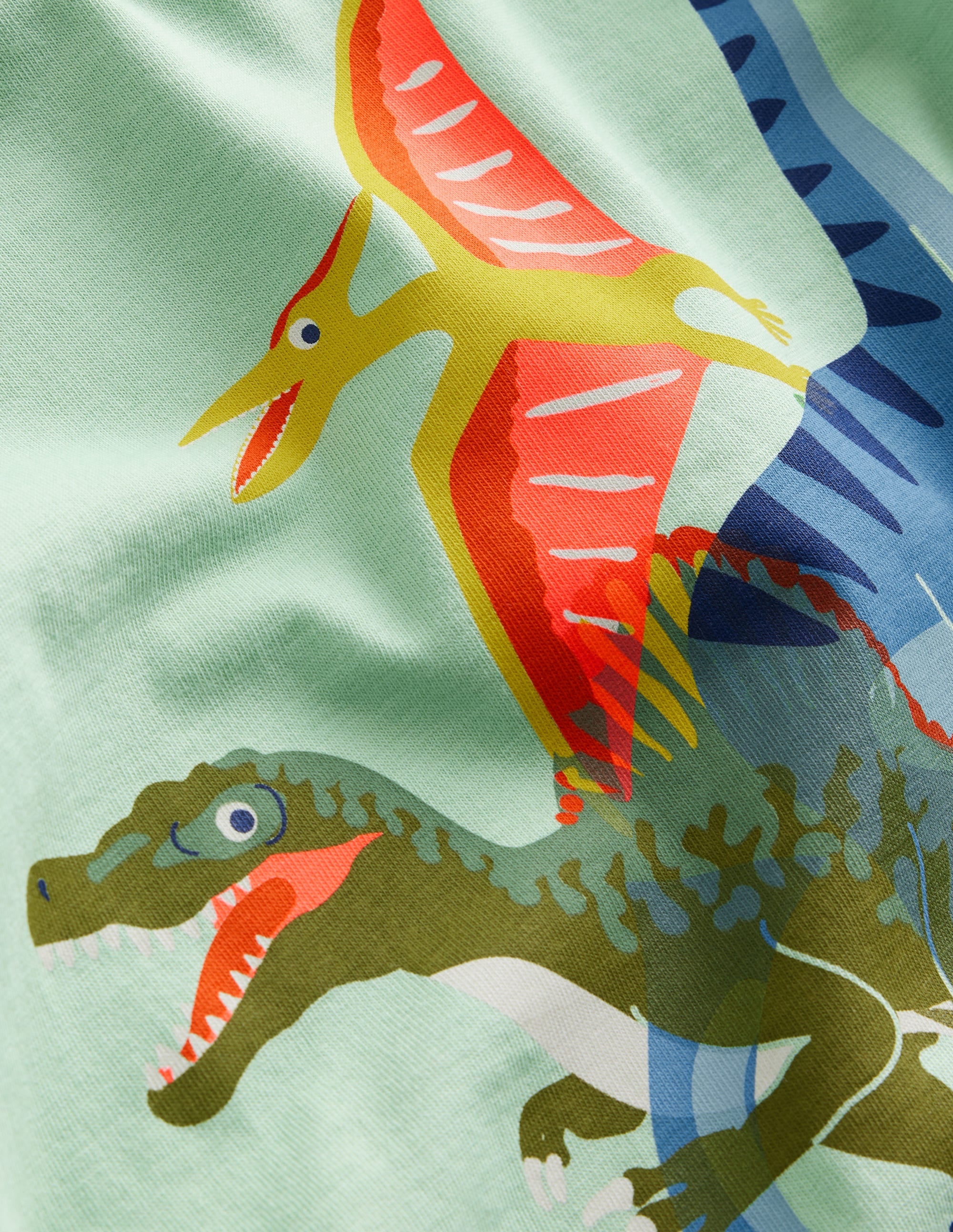  Riso Printed T-shirt-Pistachio Green Dinos、mySite、ashleygrahame