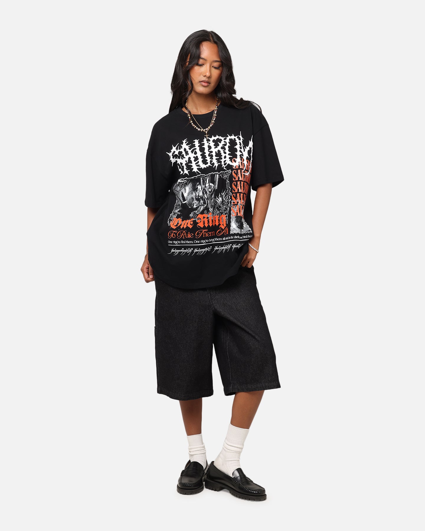 American Thrift X The Lord Of The Rings Sauron Heavy T-Shirt Black、mySite、zt4zffjzw