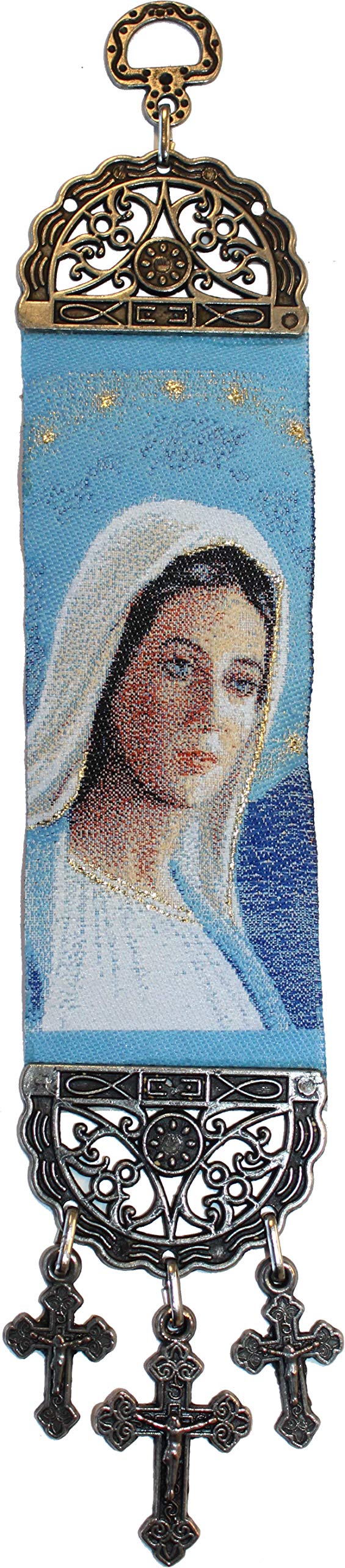  Holy Land Market Wall Hanging Tapestry of The Blessed Mother Mary - with Heat Printing on Synthetic Cloth Decorated - Style I (10 x 2 Inches)、mySite、elrpsem3k