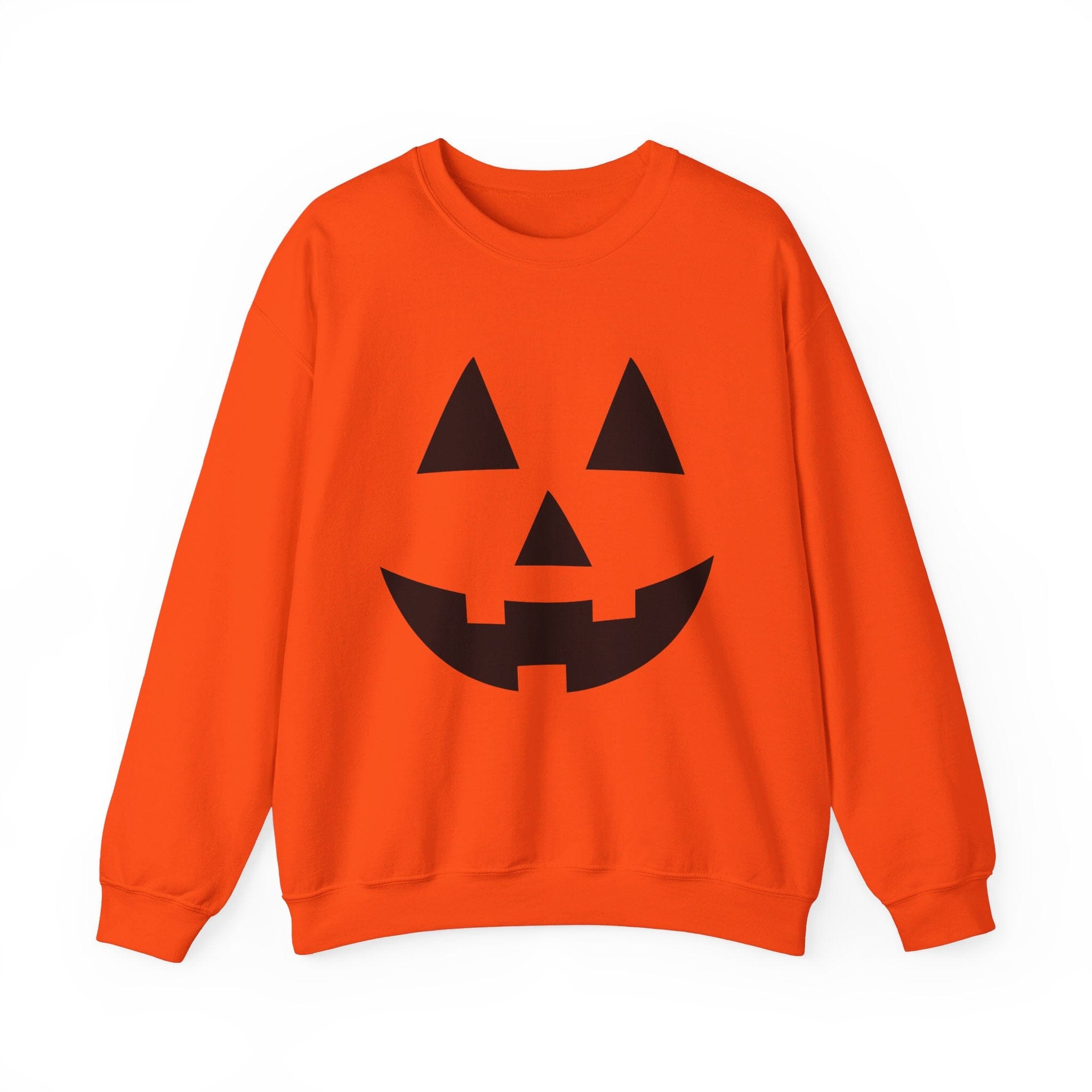 Jack-O-Lantern Face Unisex Heavy Blend Crewneck Embroidered Sweatshirt、mySite、camillekostekn