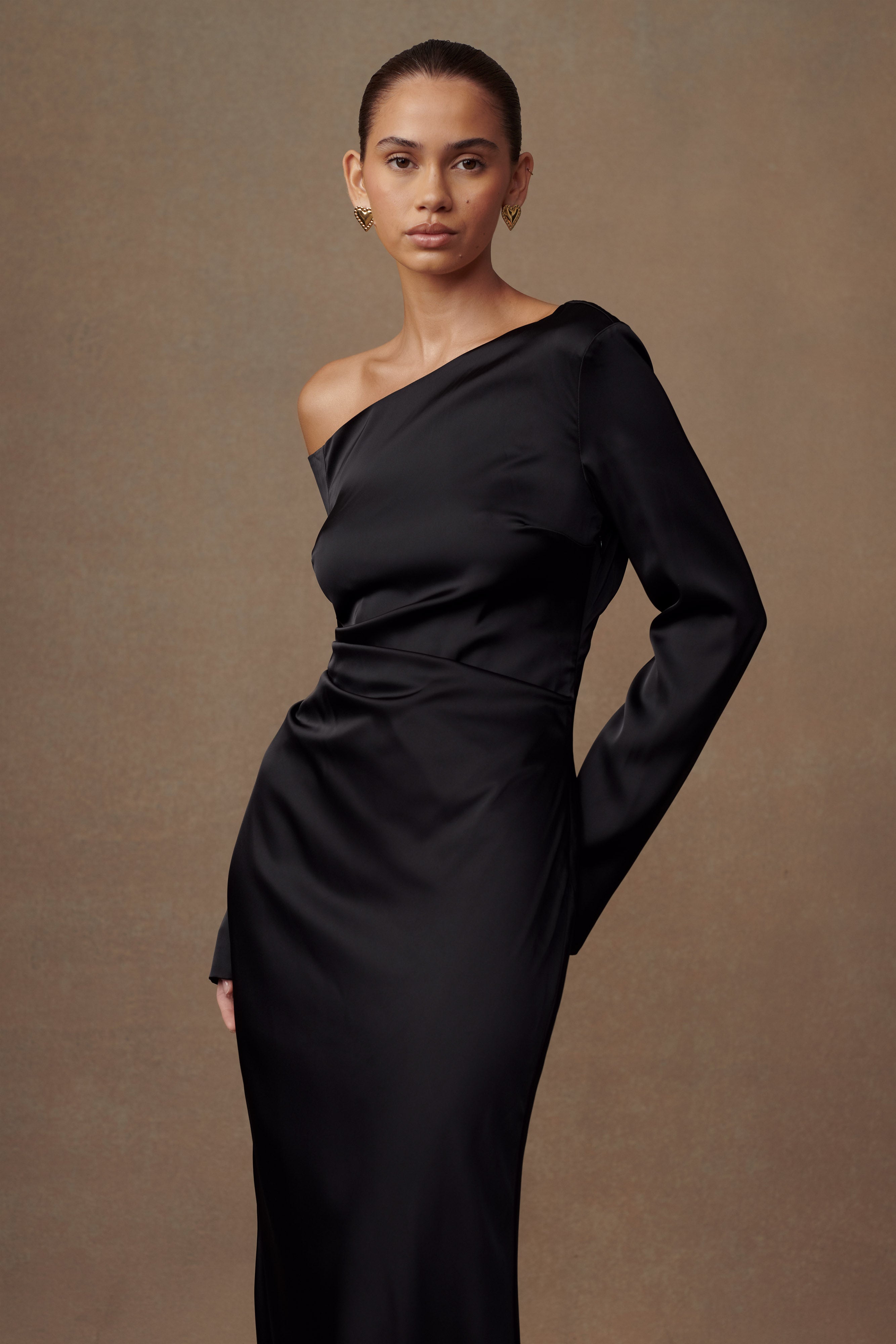 Avery Long Sleeve Maxi Dress - Black、mySite、solidvoid