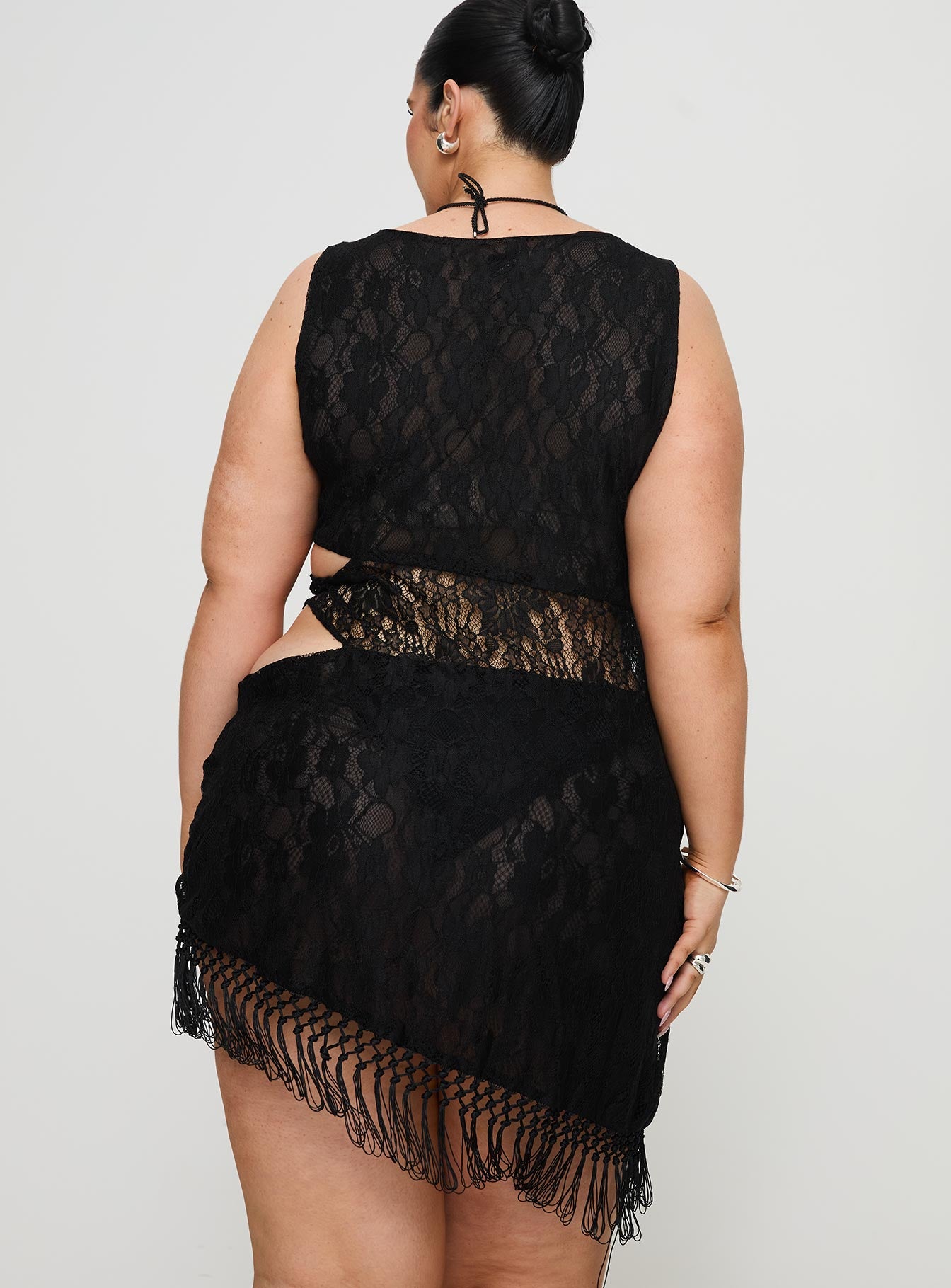 Dakarie Lace Mini Dress Black Curve、mySite、solidvoid