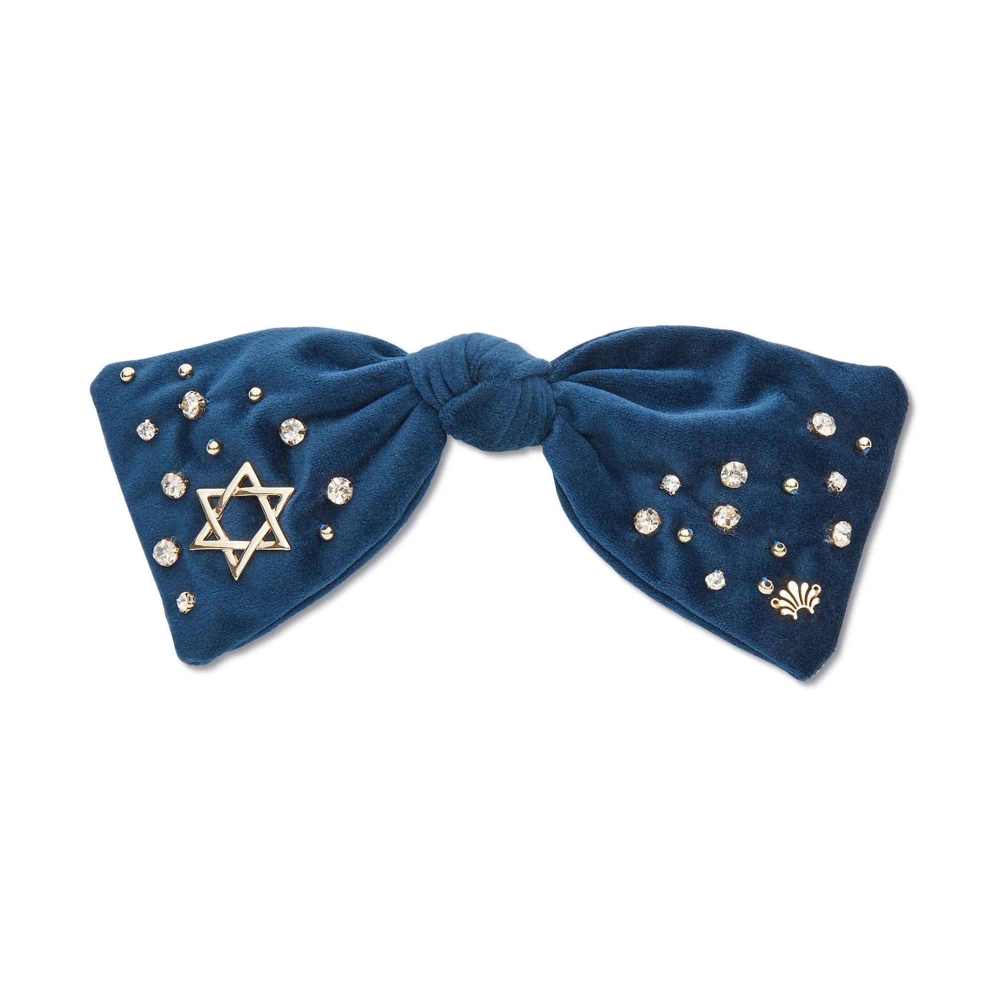Navy Paloma Crystal Star of David Bow Barrette by Lele Sadoughi、mySite、topwebapps