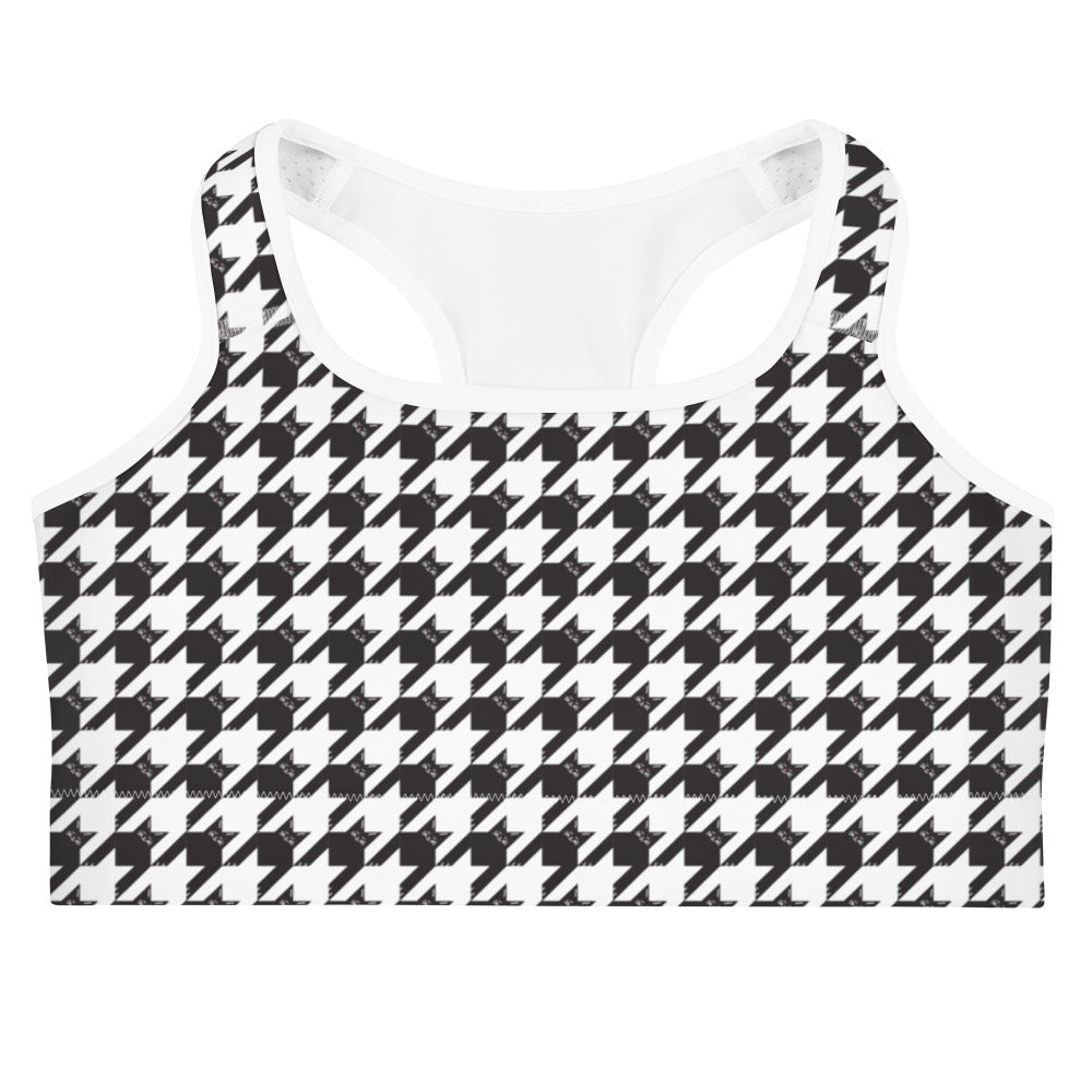 Black Cat Houndstooth Sports Bra、mySite、camillekostekn