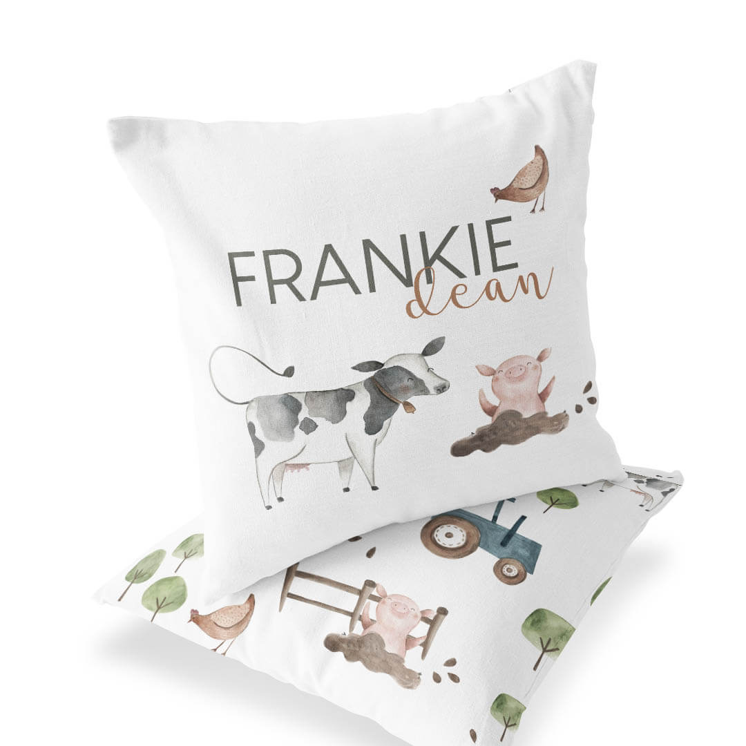  Frankie's Farm Party Personalized Name Throw Pillow、mySite、layawaytickets