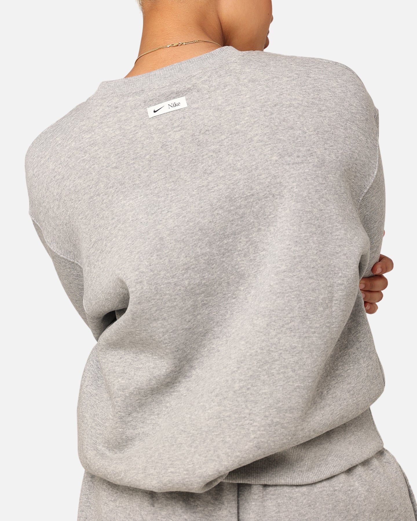 Nike Women's Sportswear Phoenix Fleece Oversized Logo Crewneck Dark Grey Heather、mySite、zt4zffjzw