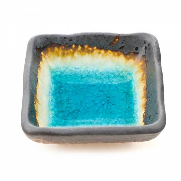 Small Square Blue Crackleglaze Sushi Dish、mySite、topwebapps