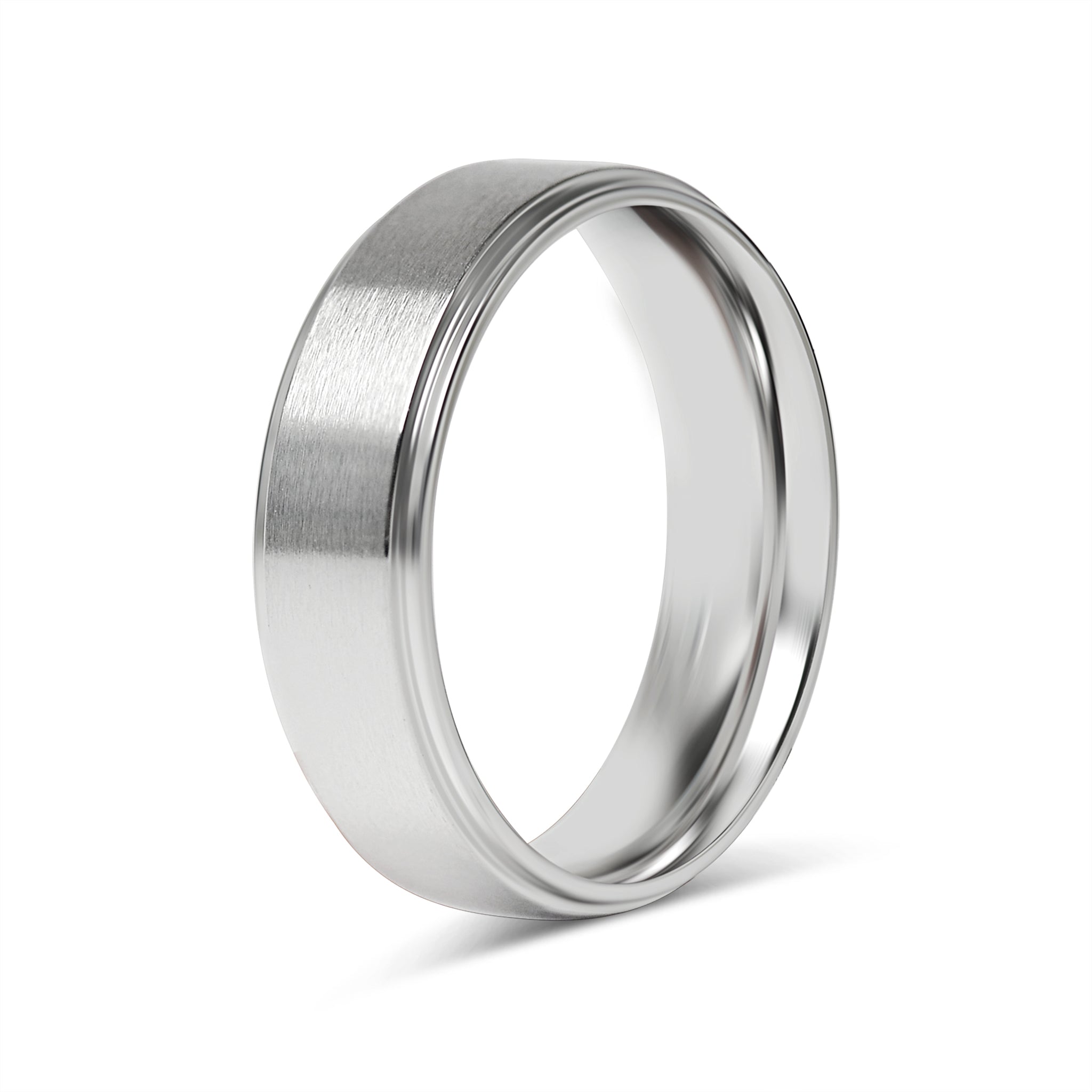 Stainless Steel Blank Ring Brushed Flat Center Polished Edge / CFR0002、mySite、dreamappss