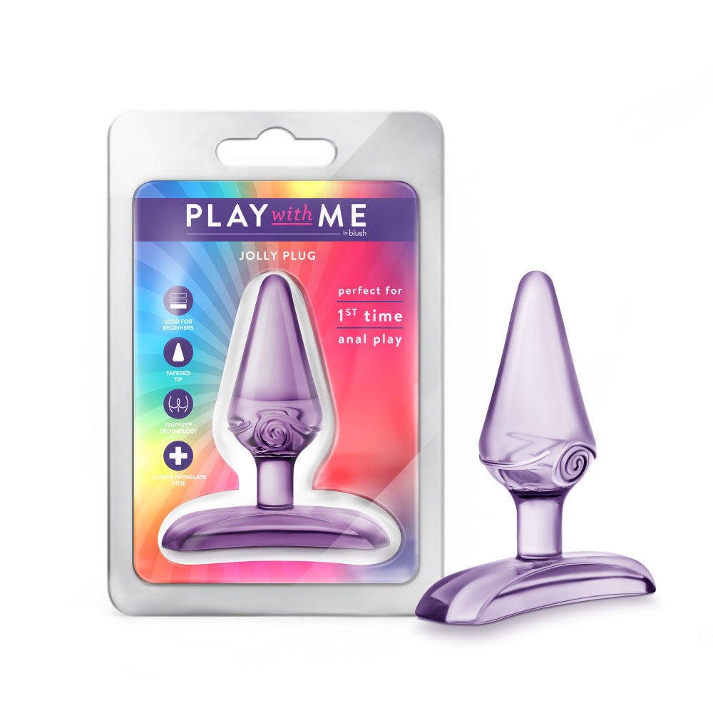 Play With Me By Blush® | Jolly Plug - Purple 2.75 Inch Anal Plug、mySite、bottomscart