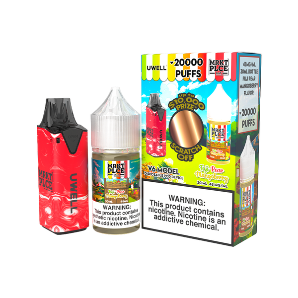 Uwell V6 Pod Kit + MRKT PLCE Salt 30mL Bundle、mySite、zt4zffjzw