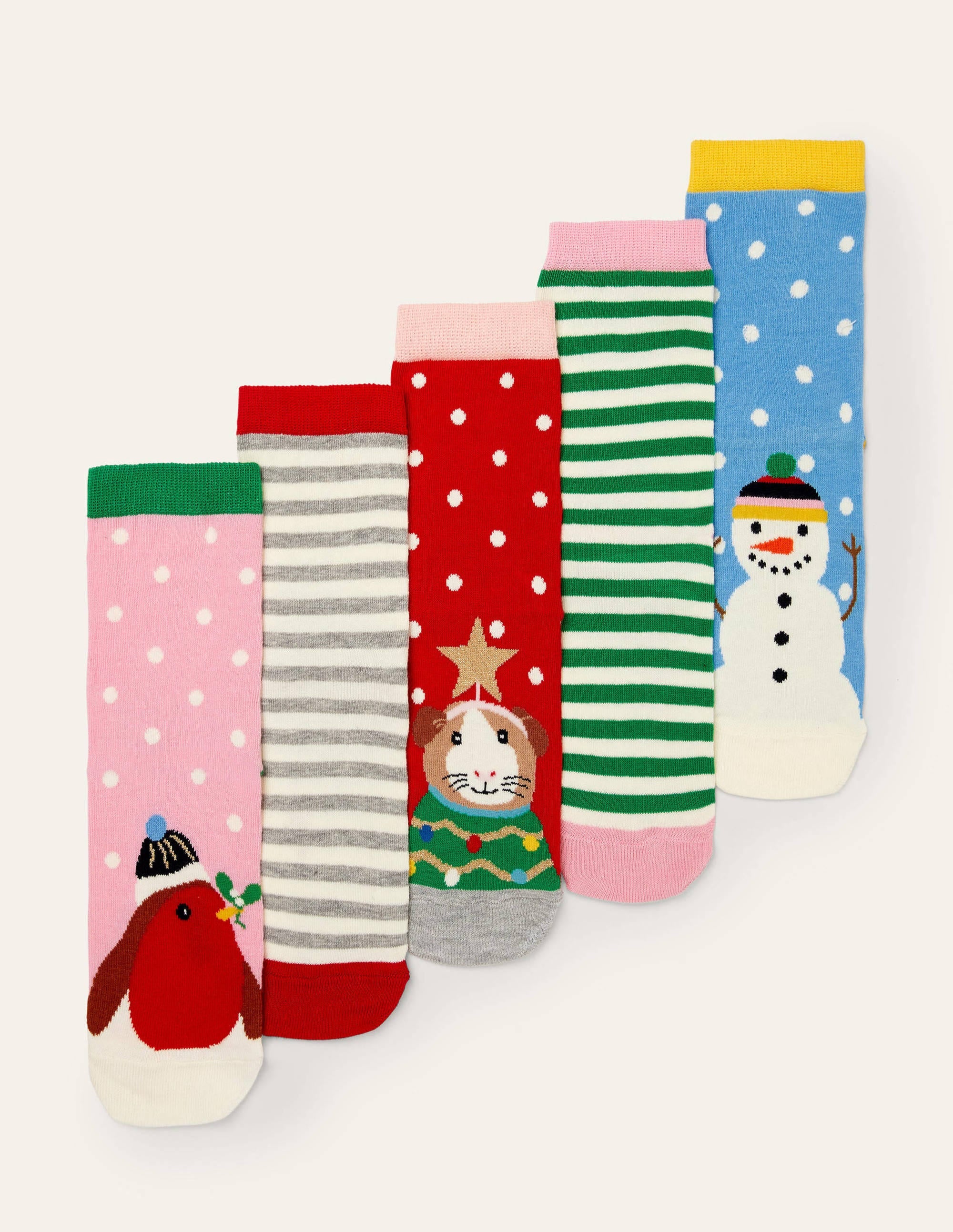  5-Pack Ankle Socks-Mini Me Festive、mySite、ashleygrahame