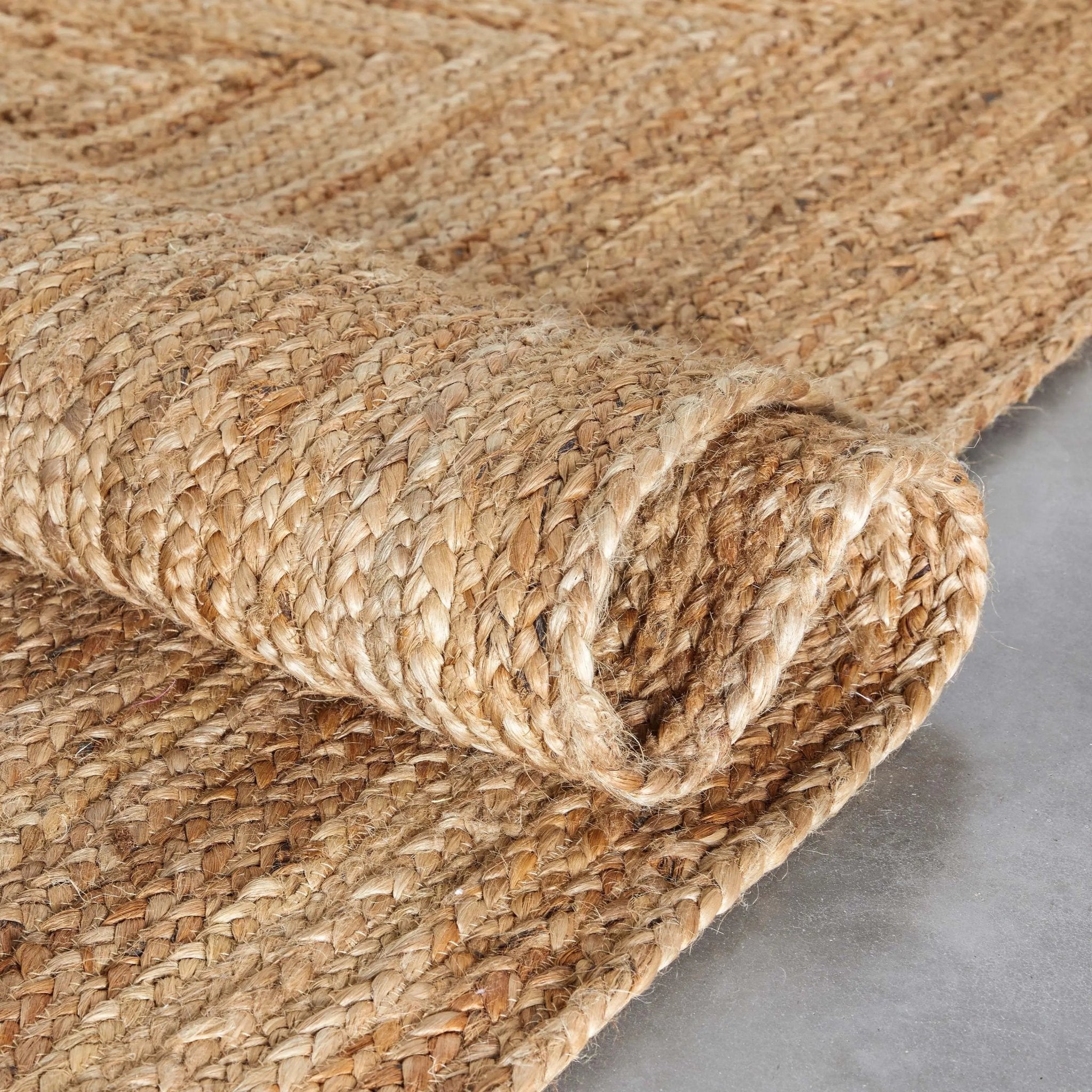 Jemma Natural-Fiber Braided Pattern Natural Hand-Woven Chunky-Textured Rug、mySite、gigharbornorthrealestate