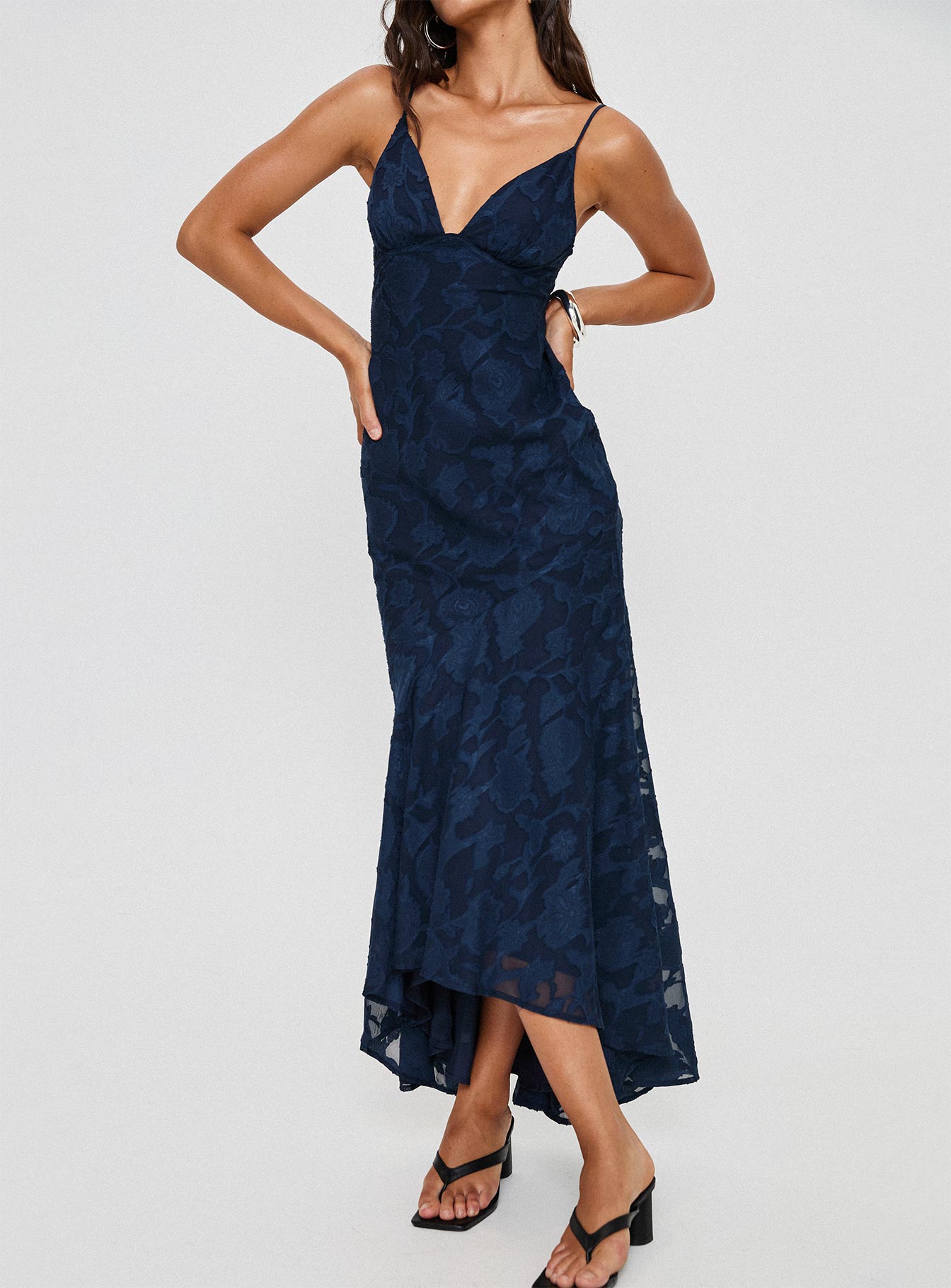 Cyrene Maxi Dress Navy、mySite、solidvoid