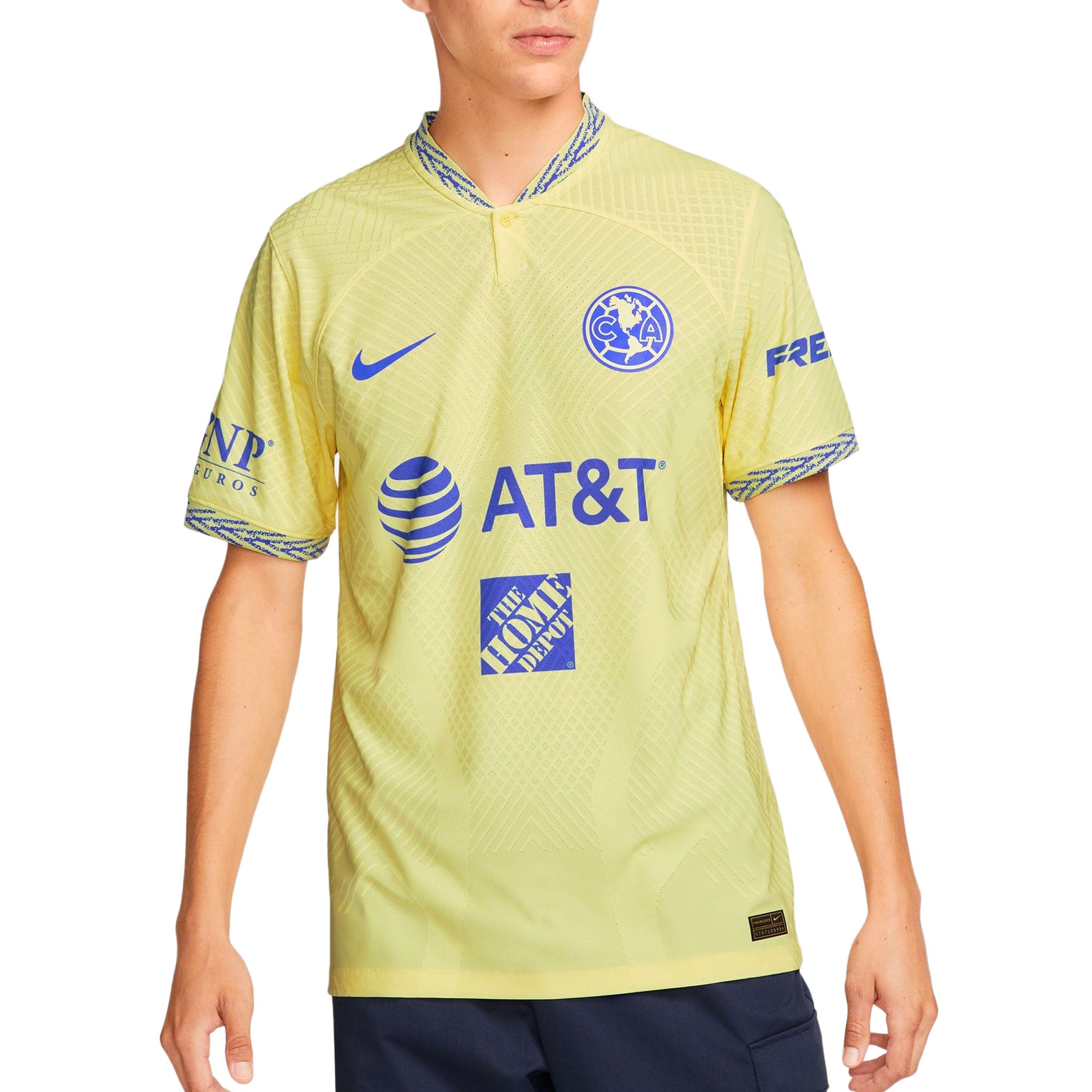 Nike Men's Club America 2022/23 Dri-FIT ADV Home Jersey Lemon Chiffon/Blue、mySite、noshort