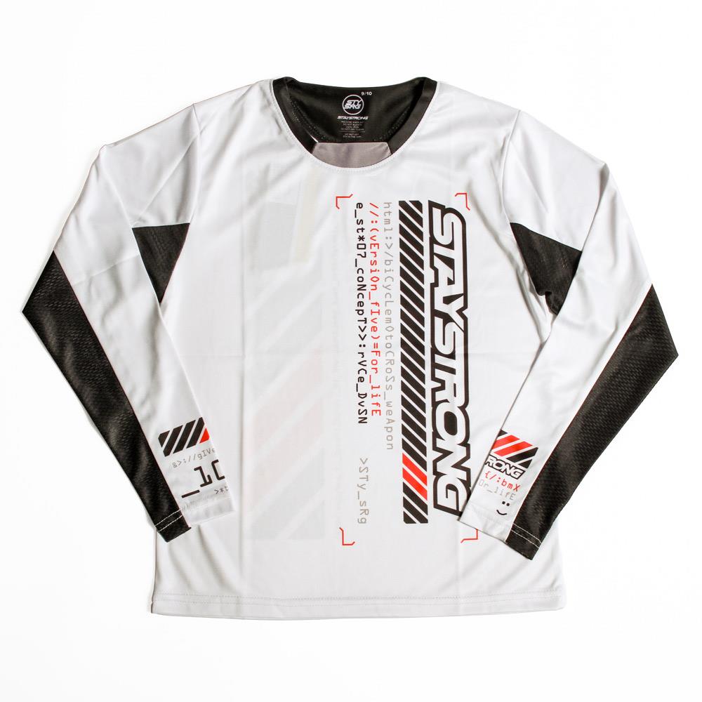 Stay Strong V5 Youth Race Jersey - White、mySite、merchandisen