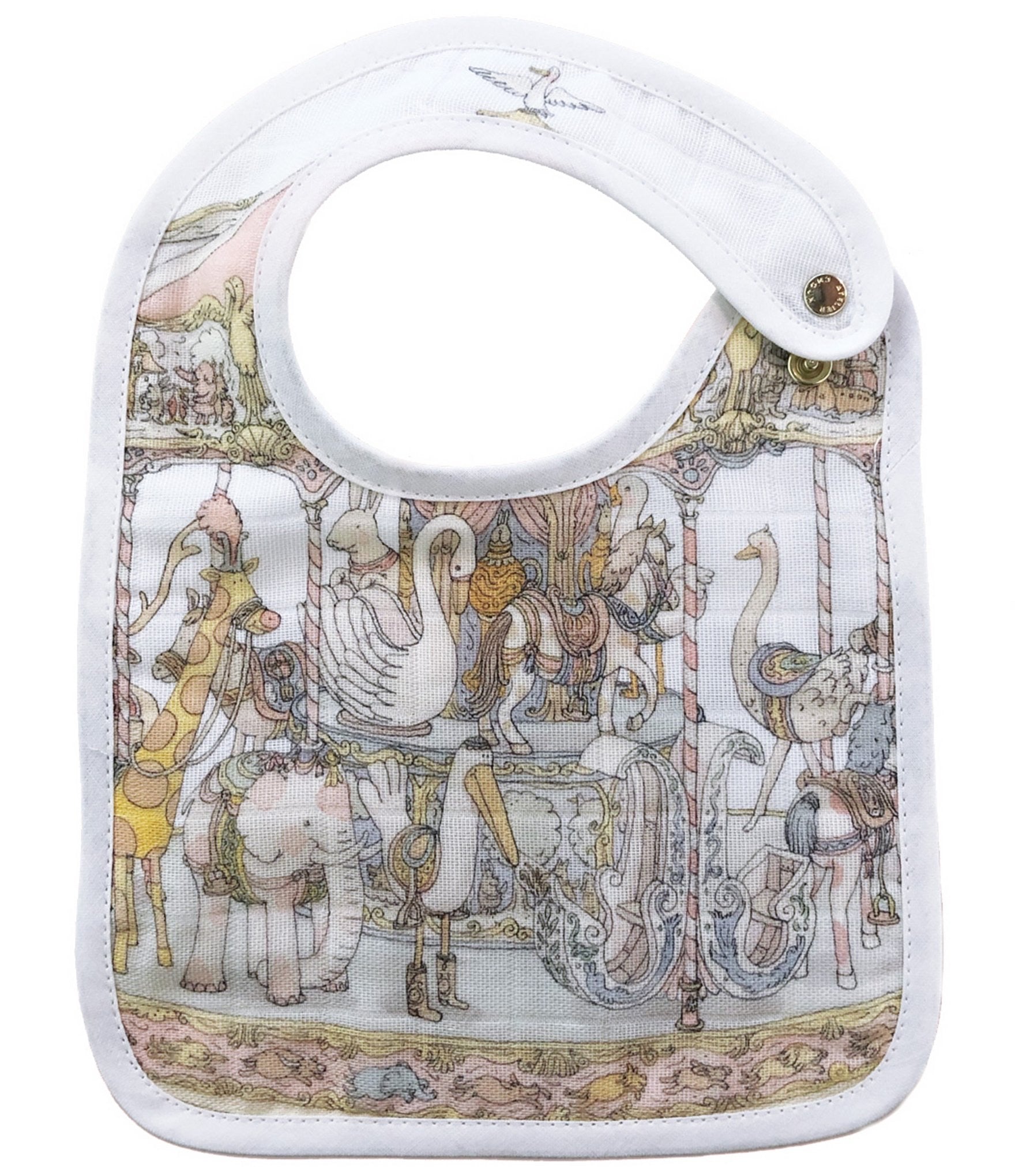  Atelier Choux Pink Carousel Baby Bib、mySite、elrpsem3k