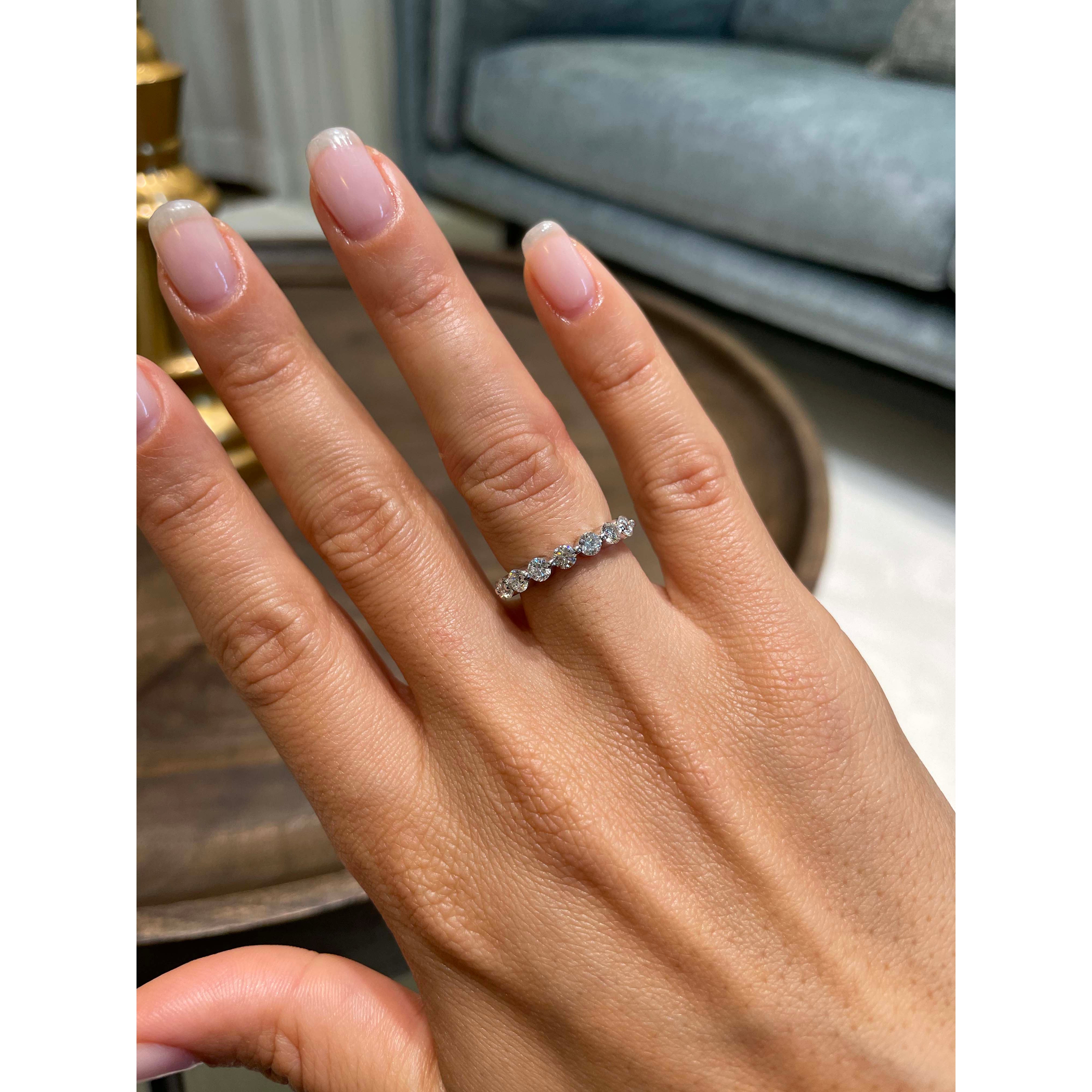 Josie Half-Eternity Wedding Ring (1 Carat) -14K White Gold、mySite、hinf8tx79