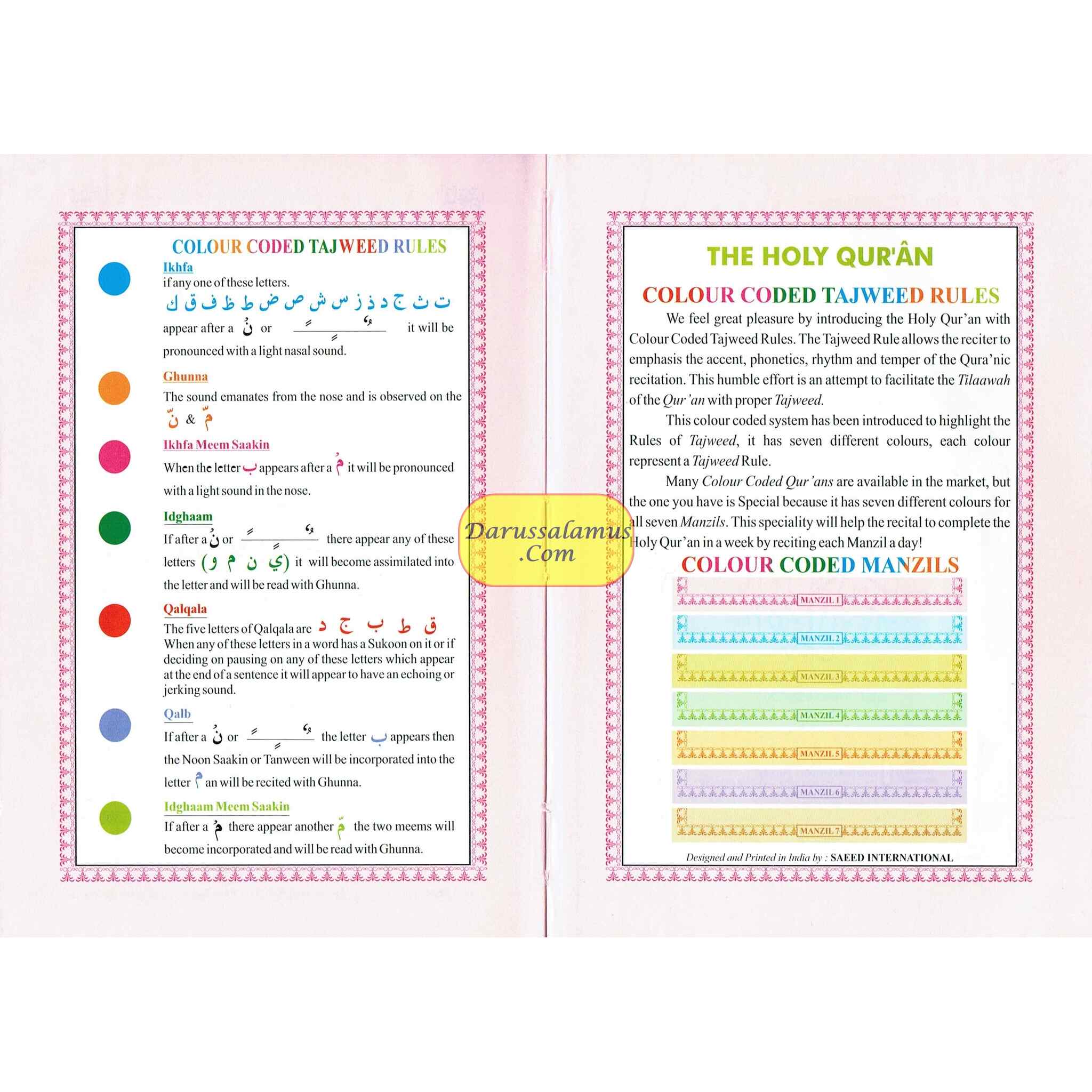 The Holy Quran with Colour Coded Tajweed Rules (Medium Size) (Persian/Urdu/Indian script),9789383226207,、mySite、topwebapps