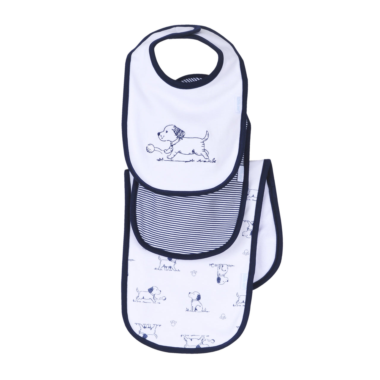  Puppy Toile Bib & Burp Set、mySite、layawaytickets