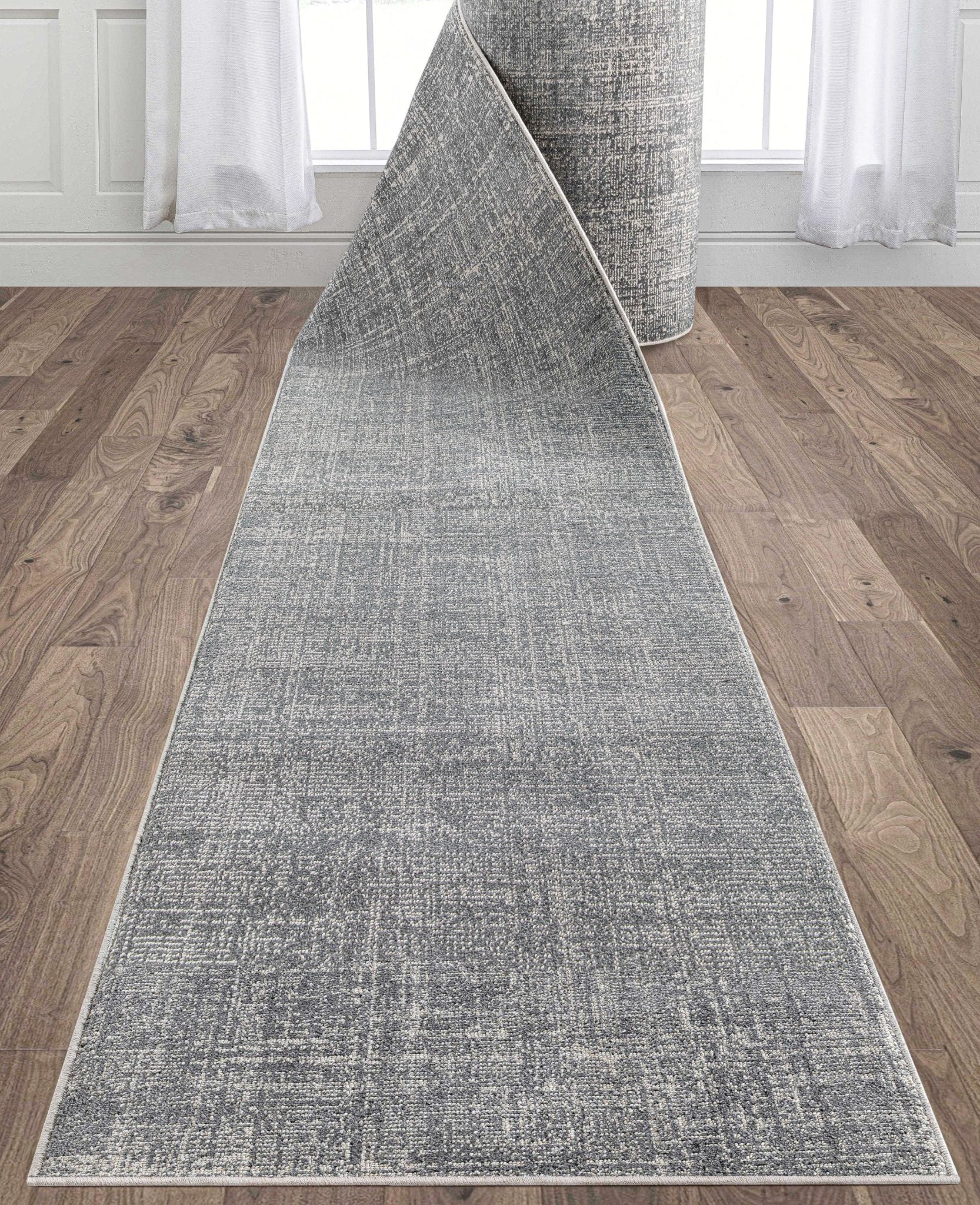Custom Size Hallway & Stair Runner - Como Ivory Grey Choose Your Width x Choose Your Runner Length- Made to Order Runner - Ultra-Soft, Tweed Tonal Colors - Looped Pile、mySite、gigharbornorthrealestate