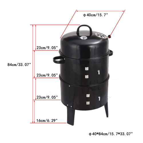 Outdoor double-layer grill, charcoal wood fired braising and smoking stove、、eastwooduniform