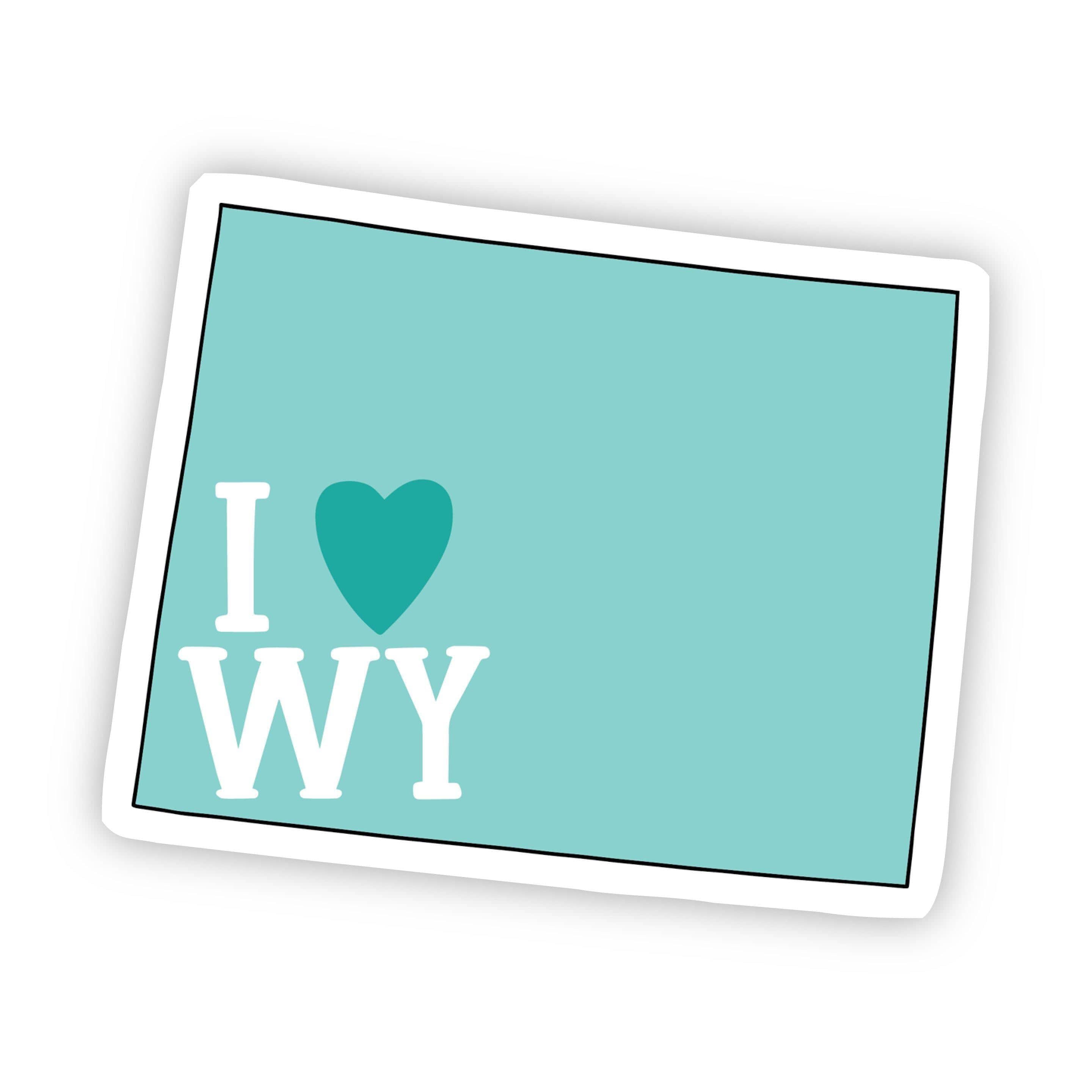  I Love Wyoming Teal Sticker、mySite、elrpsem3k
