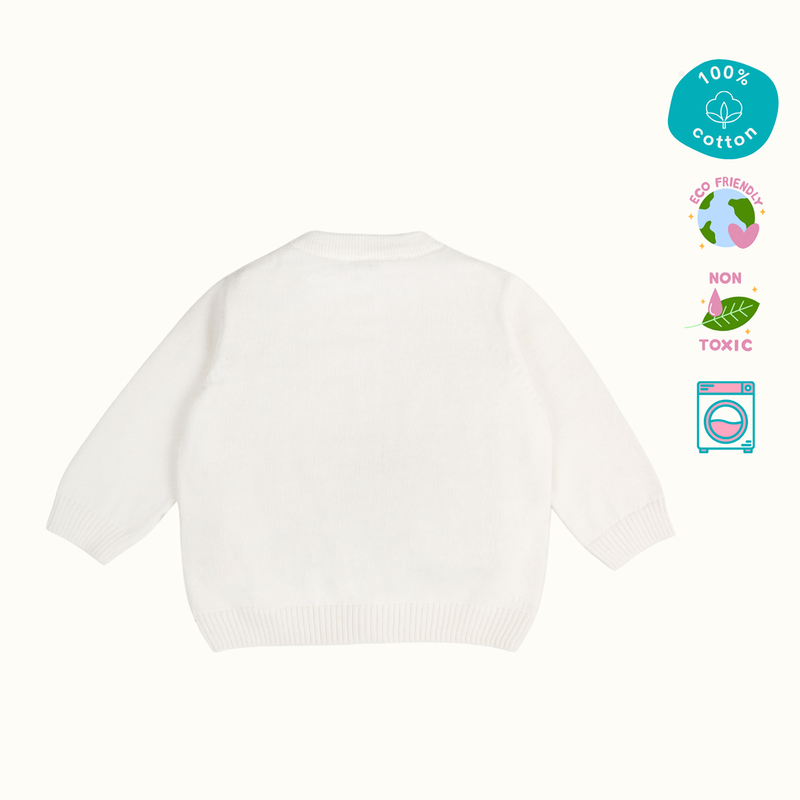 Cotton Balloon Sweater For Kids | Printed | Cream、mySite、camillekostekn